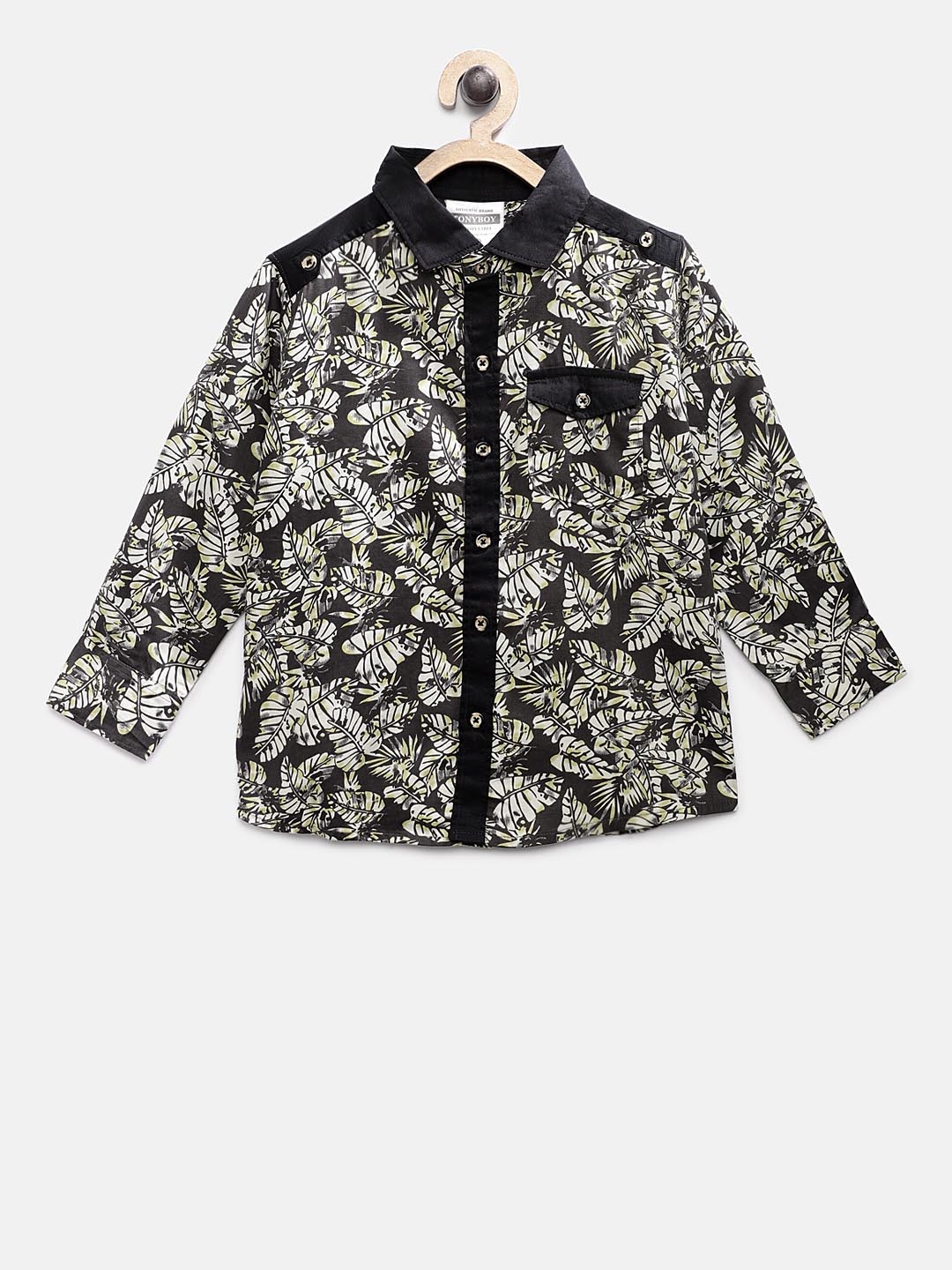 

TONYBOY Boys Brown Regular Fit Printed Casual Shirt
