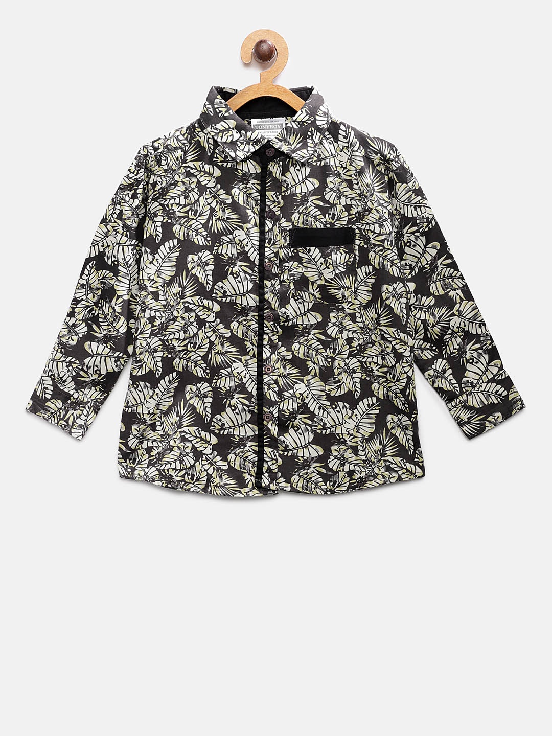 

TONYBOY Boys Brown Regular Fit Printed Casual Shirt