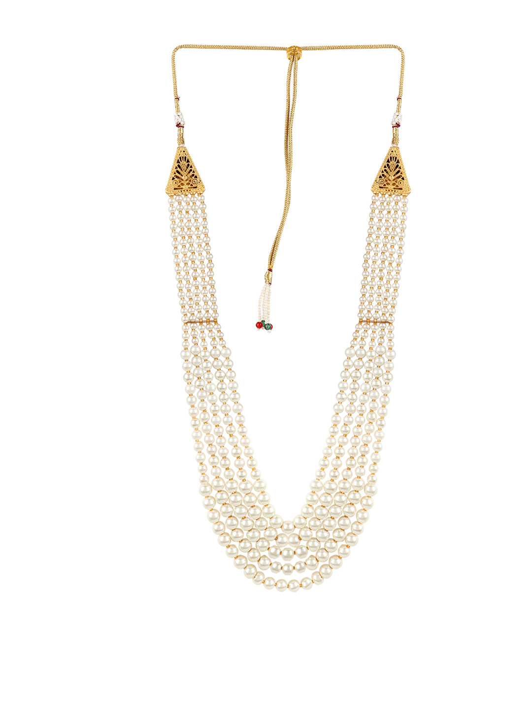 

Adwitiya Collection White Gold-Plated Antique Chain