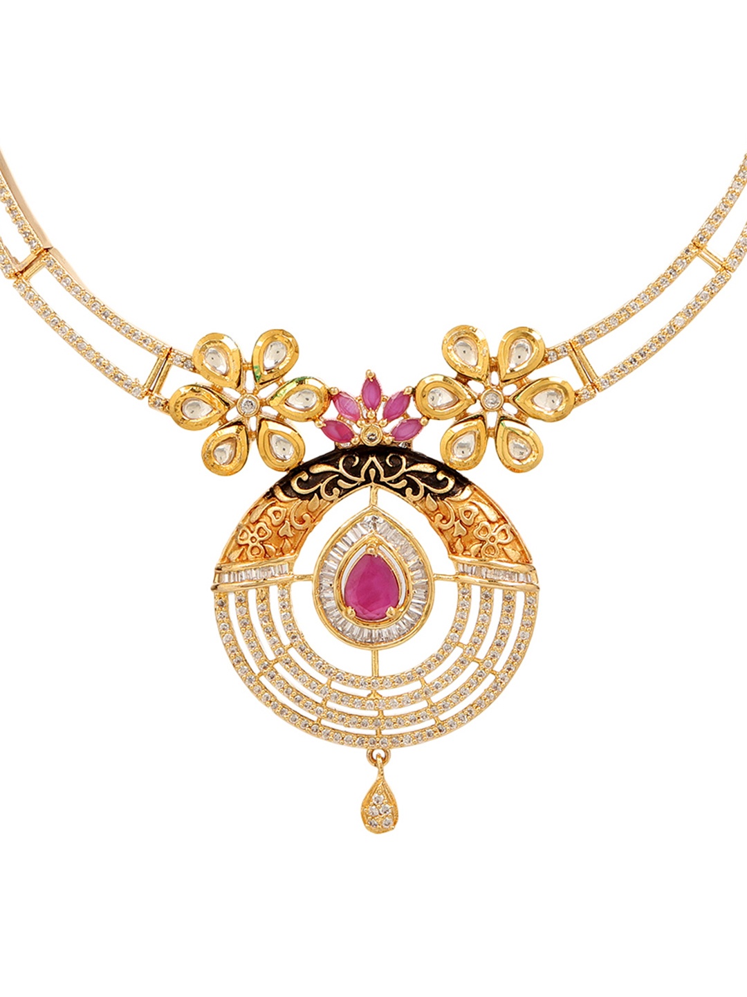 

Adwitiya Collection Gold-Plated Antique Jewellery Set