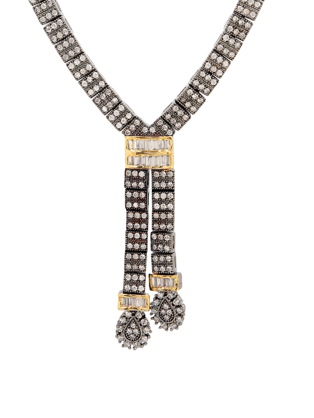 

Adwitiya Collection Silver-Plated Antique Jewellery Set