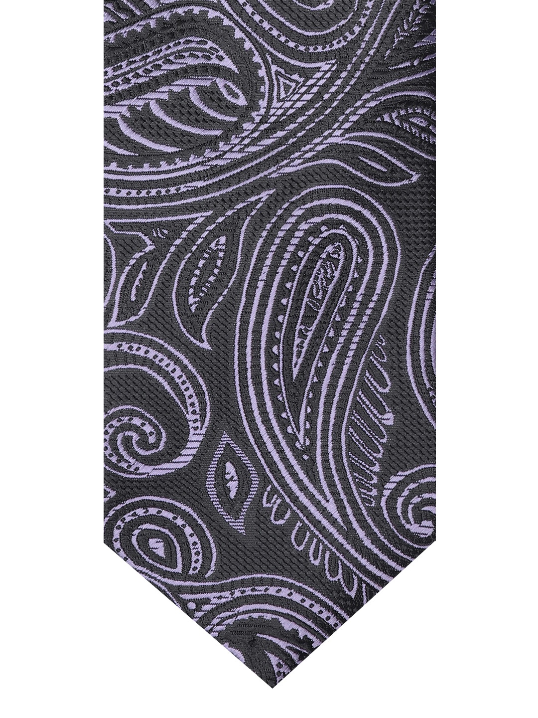 

Lino Perros Black & Purple Paisley Woven Design Broad Tie