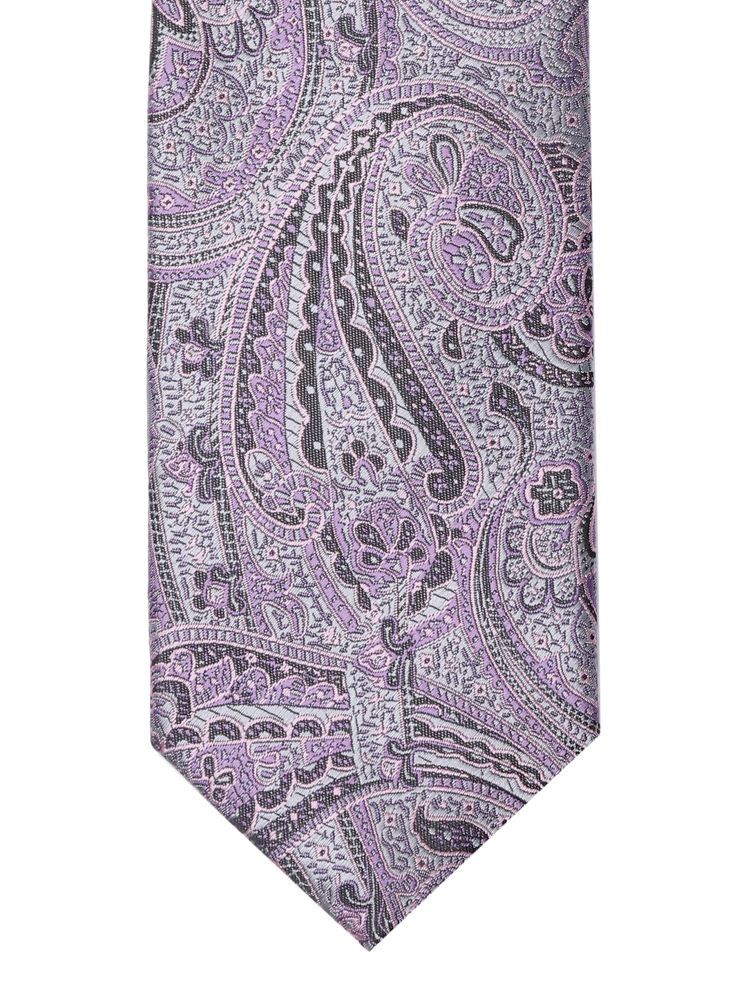 

Lino Perros Lavender & Black Paisley Woven Design Broad Tie