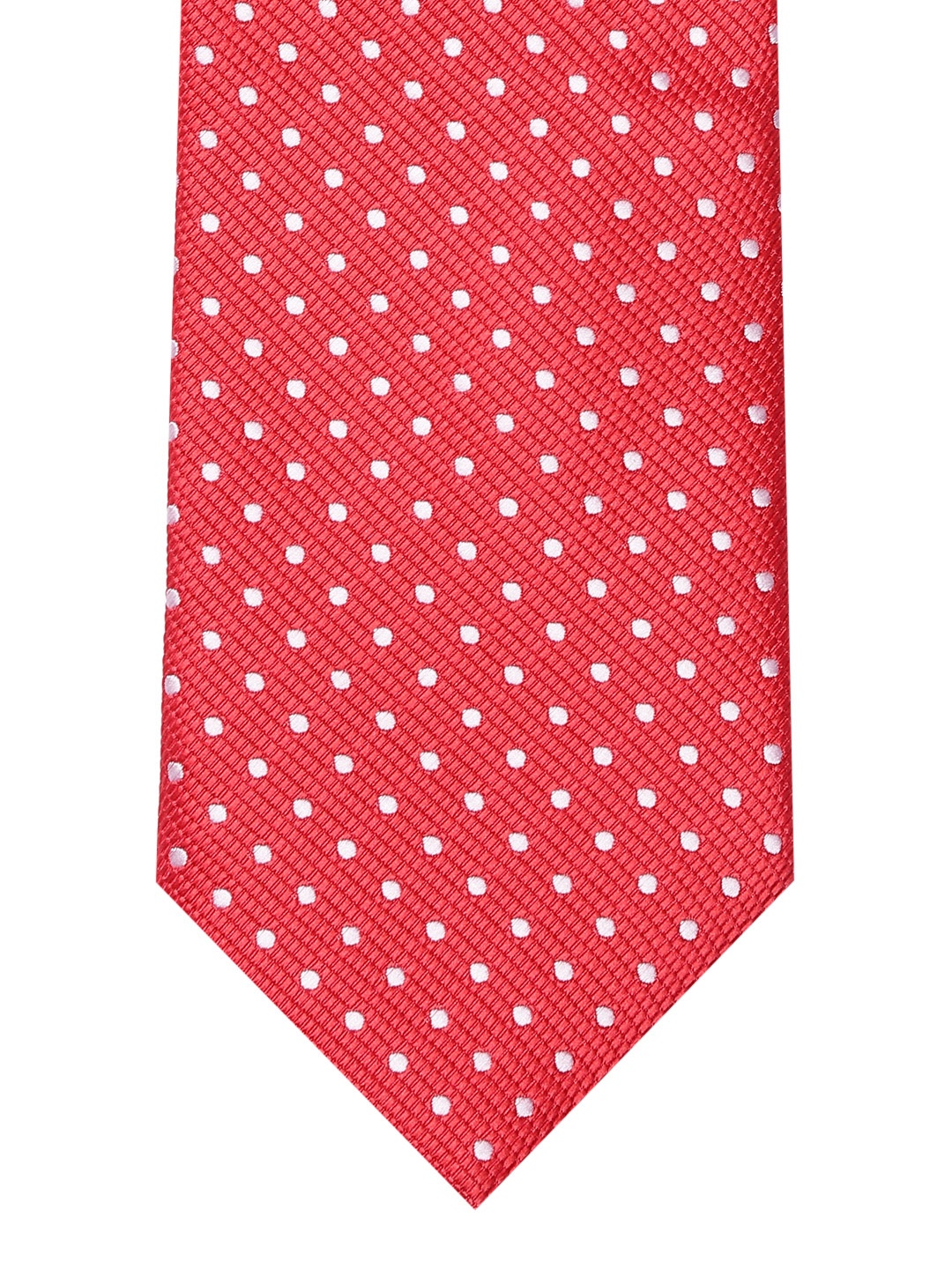 

Lino Perros Red & White Dot Woven Design Broad Tie