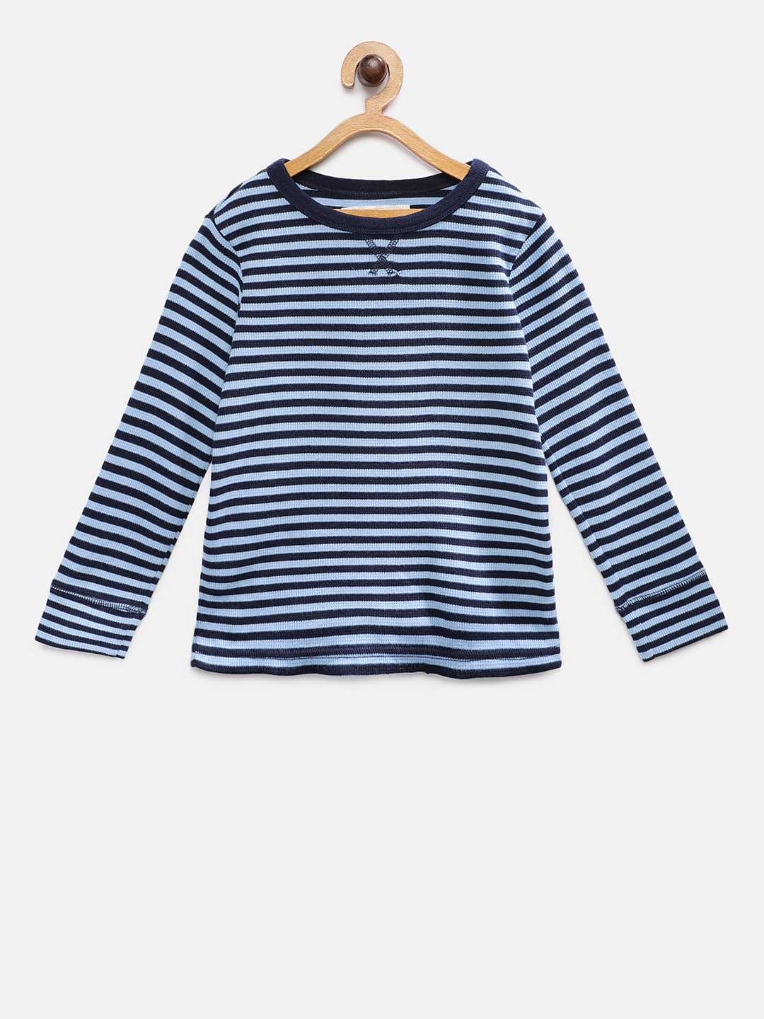 

TONYBOY Boys Blue Striped Round Neck T-shirt