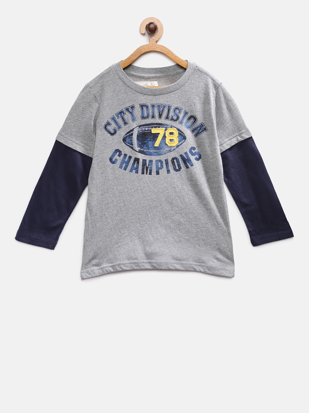 

TONYBOY Boys Grey Printed Round Neck T-shirt