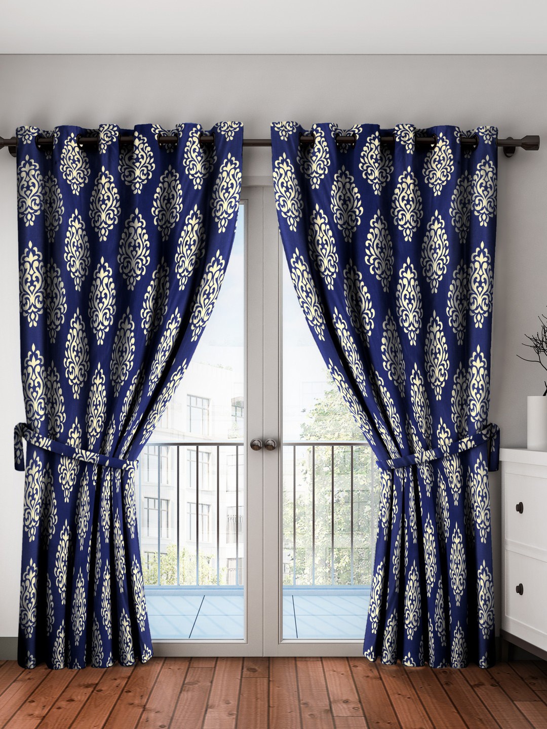

Home Sizzler Blue & Beige Set of 2 Door Curtains