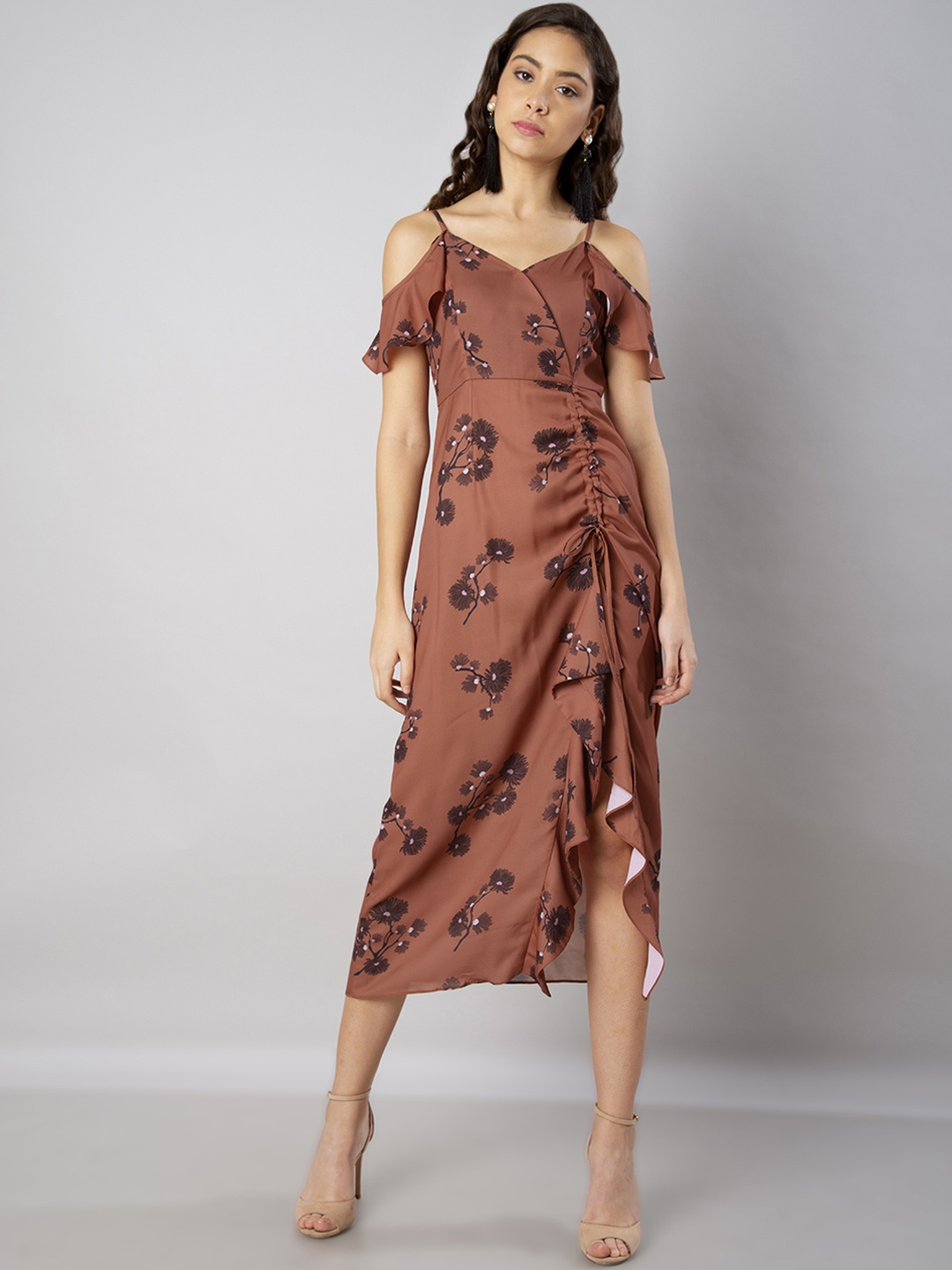 

FabAlley Women Rust Printed Sheath Dress