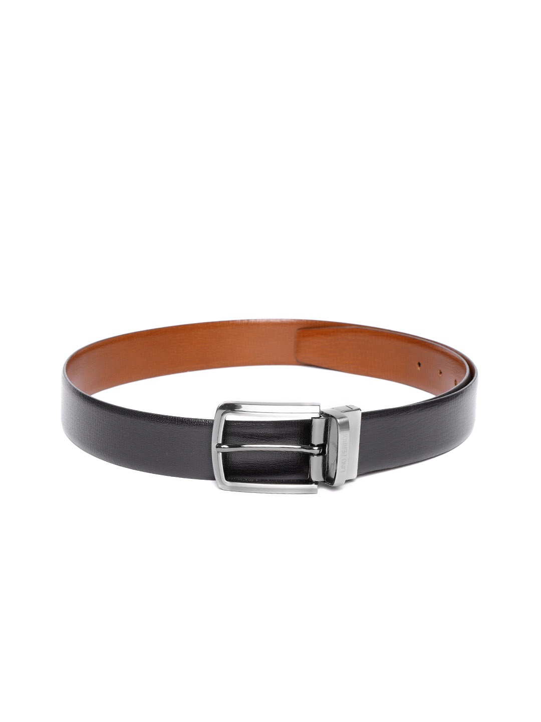 

Lino Perros Men Brown & Black Solid Reversible Leather Belt