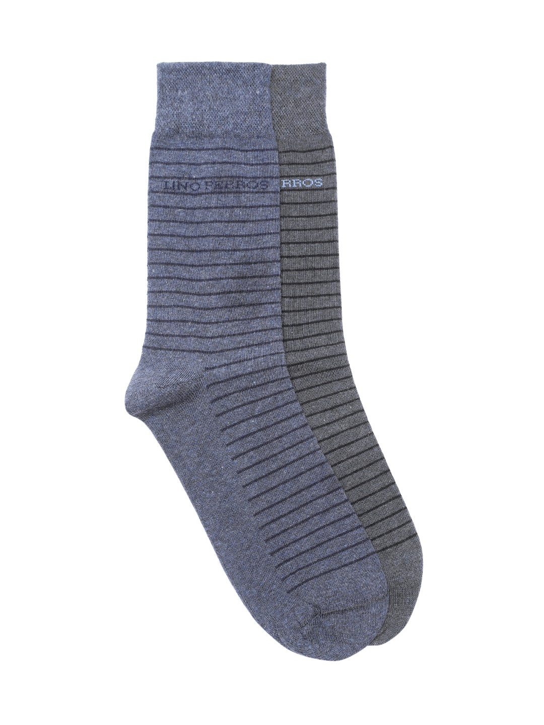 

Lino Perros Men Pack of 2 Striped Above Ankle-Length Socks, Blue