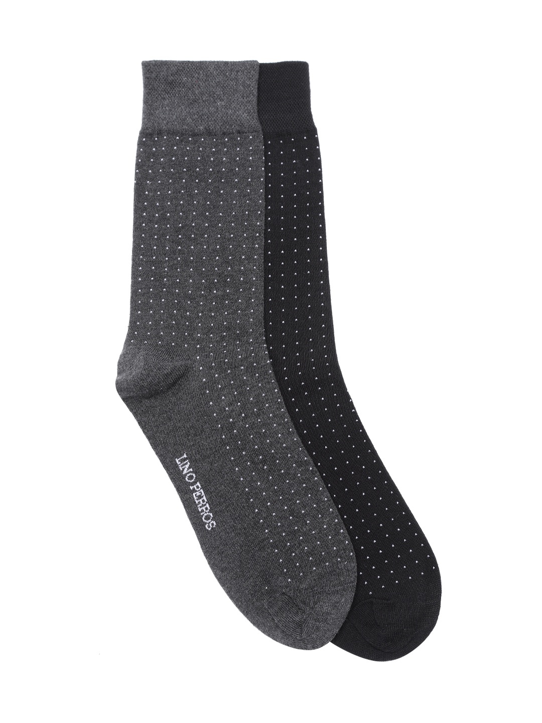 

Lino Perros Men Pack of 2 Self Design Above Ankle-Length Socks, Black