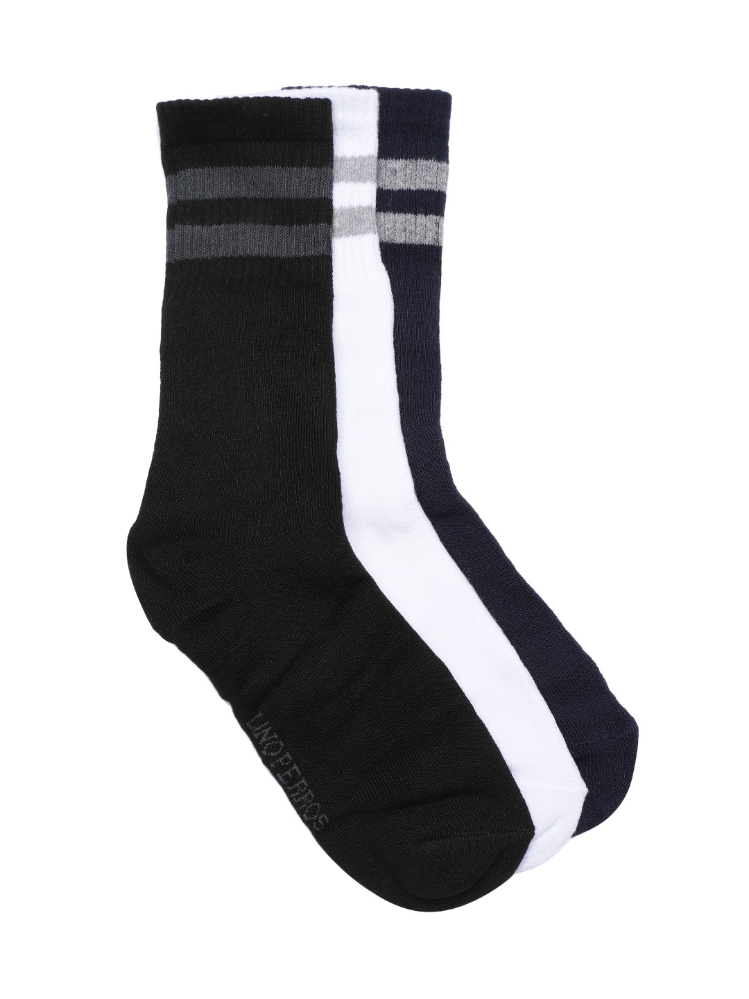 

Lino Perros Pack of 3 Solid Above Ankle-Length Sports Socks, Navy blue