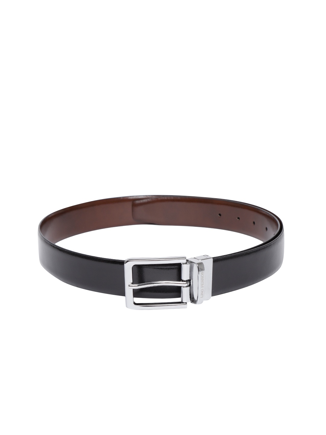 

Lino Perros Men Black & Brown Solid Reversible Leather Belt