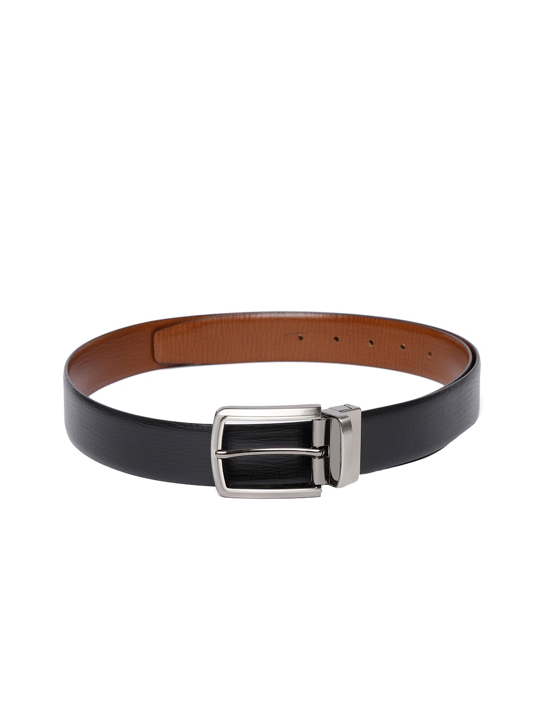 

Lino Perros Men Black & Brown Leather Solid Belt