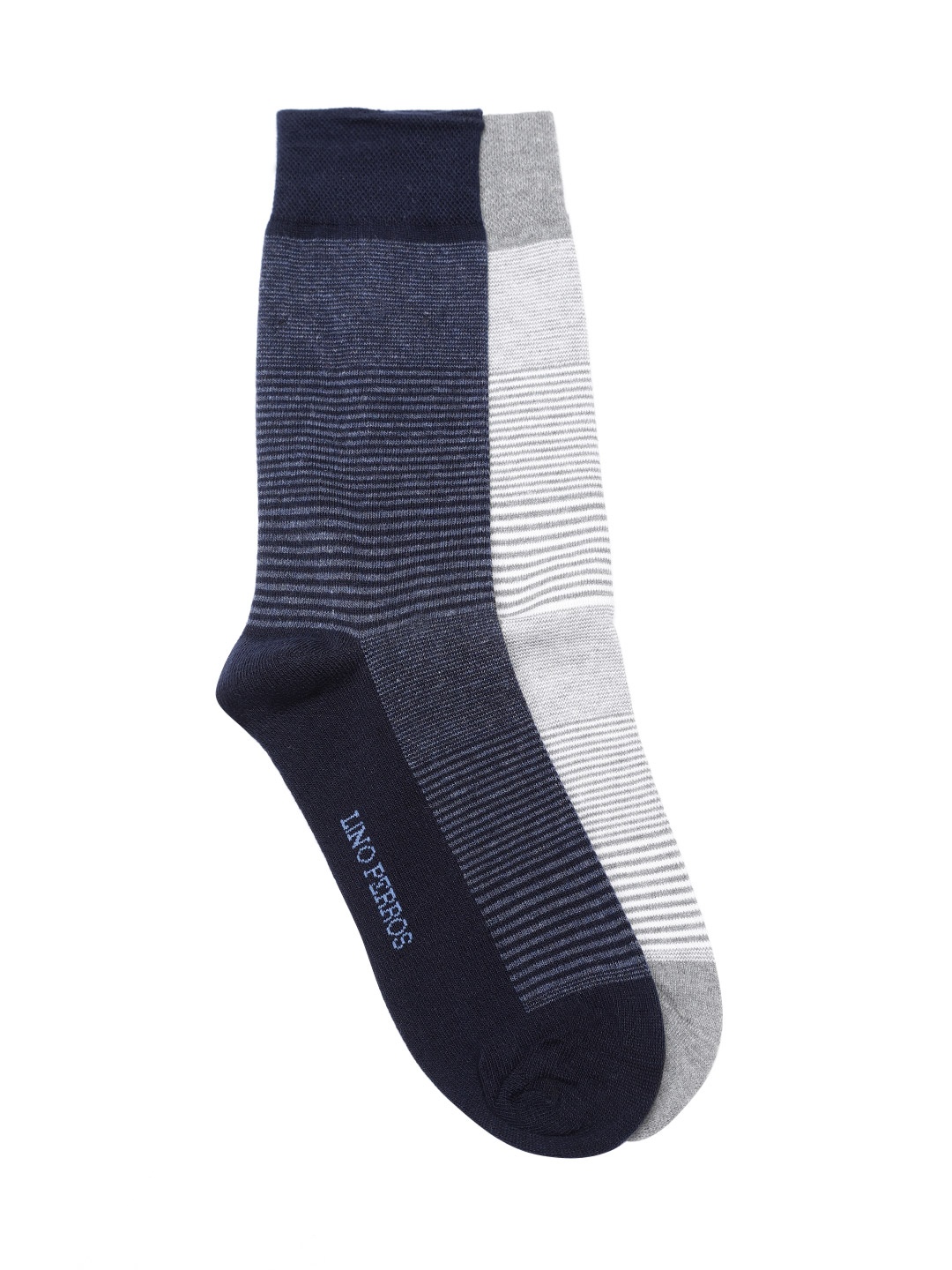 

Lino Perros Men Pack of 2 Striped Above Ankle-Length Socks, Blue