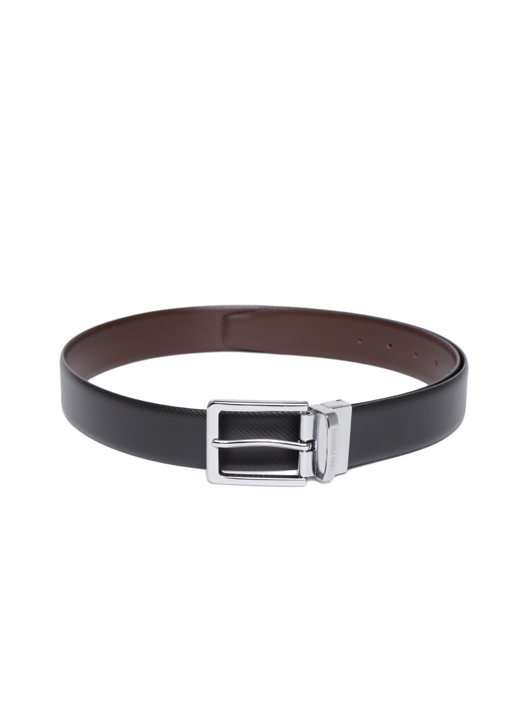 

Lino Perros Men Black & Brown Leather Textured Belt