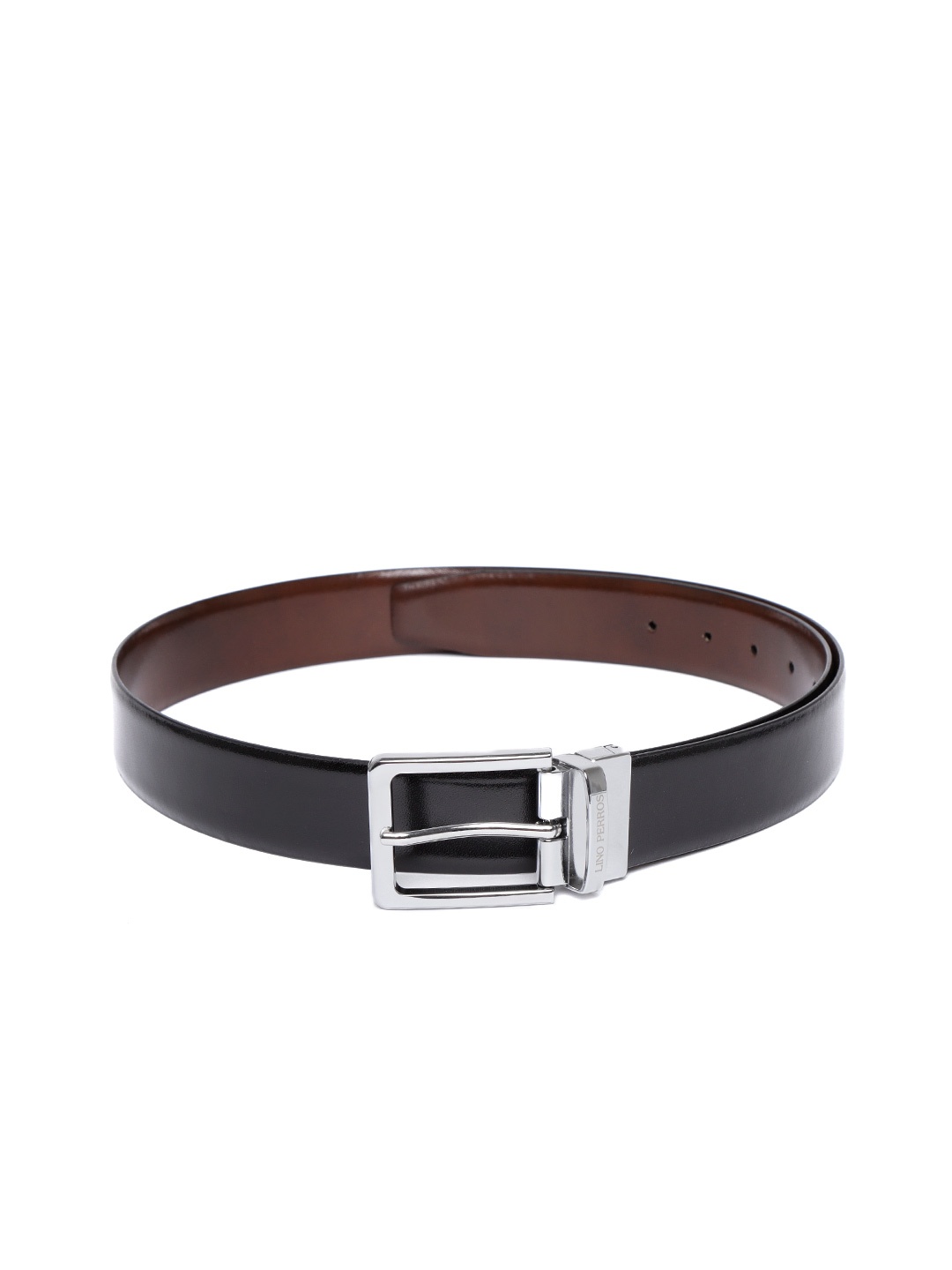 

Lino Perros Men Black & Brown Leather Solid Belt