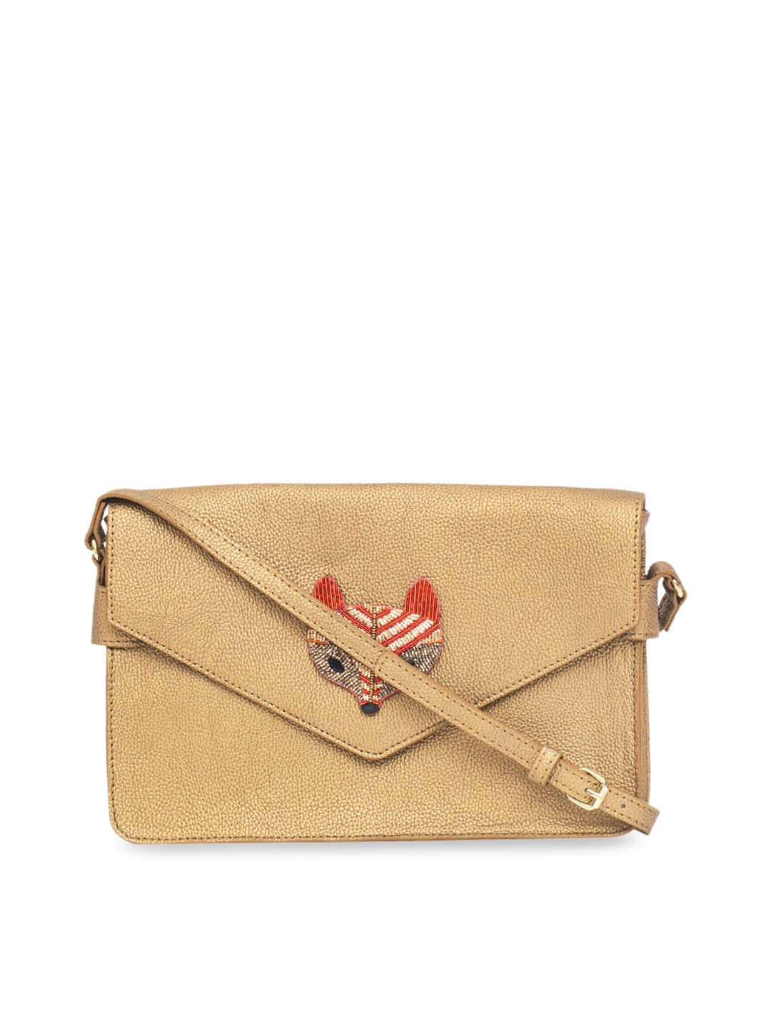 

Chumbak Gold-Toned Textured Sling Bag
