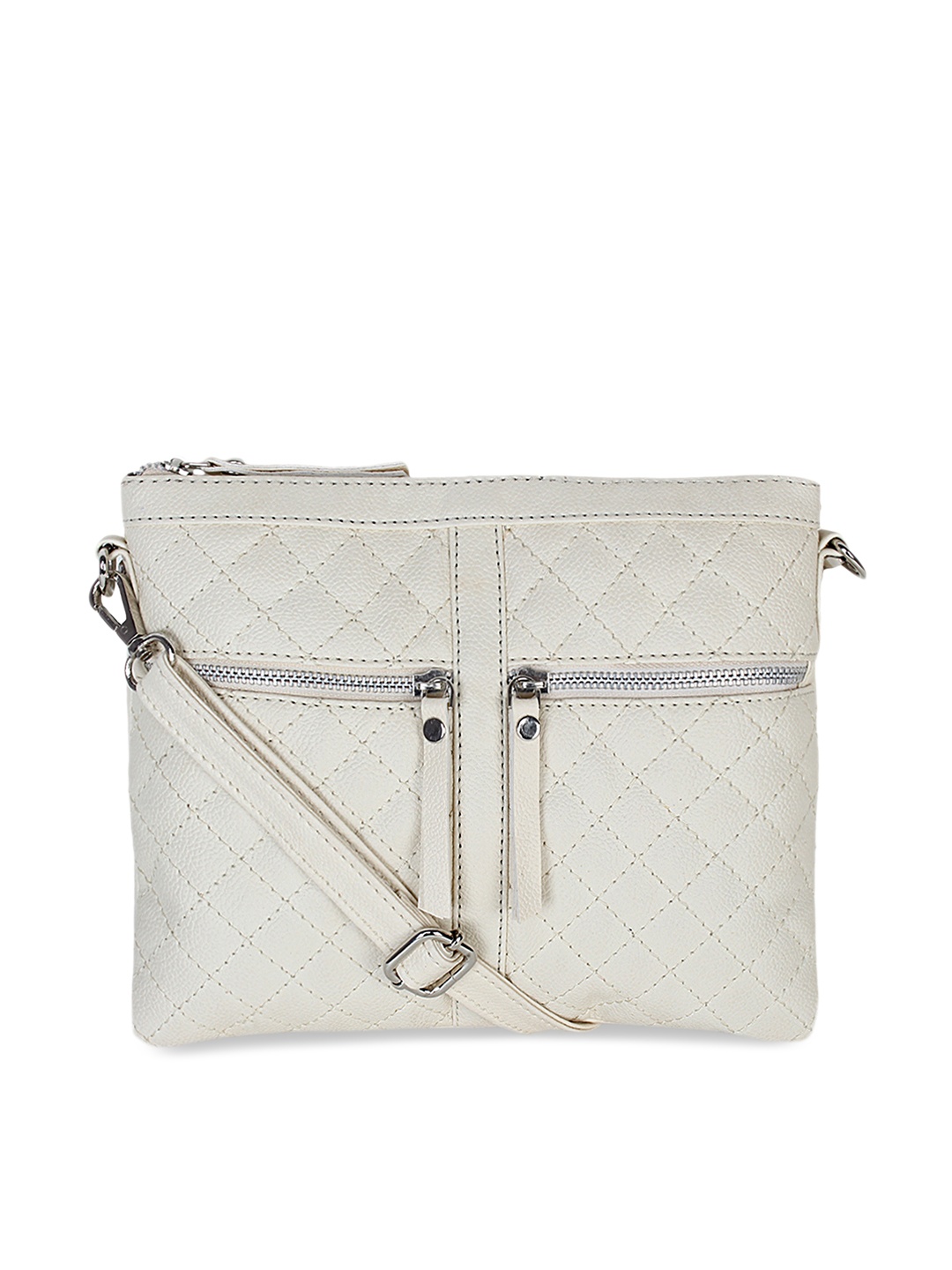 

Bagsy Malone Off-White Quilted Sling Bag