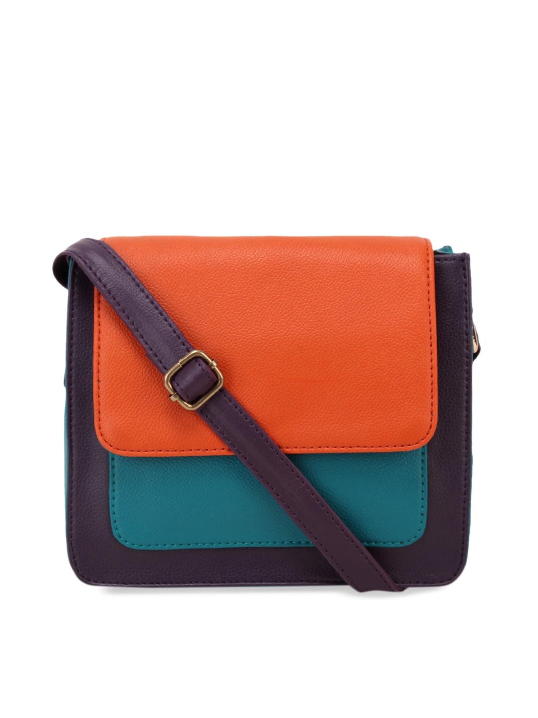 

Bagsy Malone Purple & Turquoise Blue Colourblocked Sling Bag