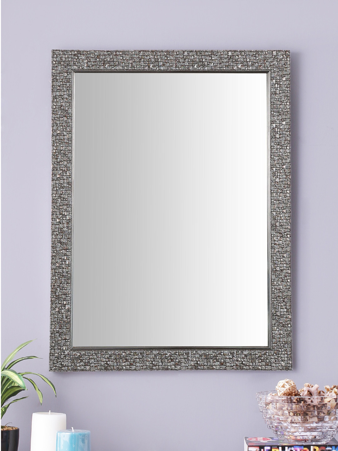 

999Store Silver-Toned Fibre Wall Mirror