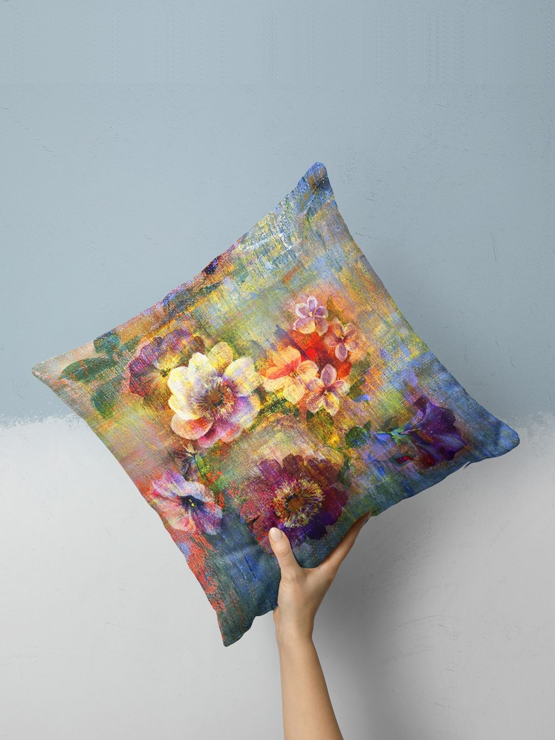 

BIANCA Multicoloured Floral Square Cushion Covers, Multi