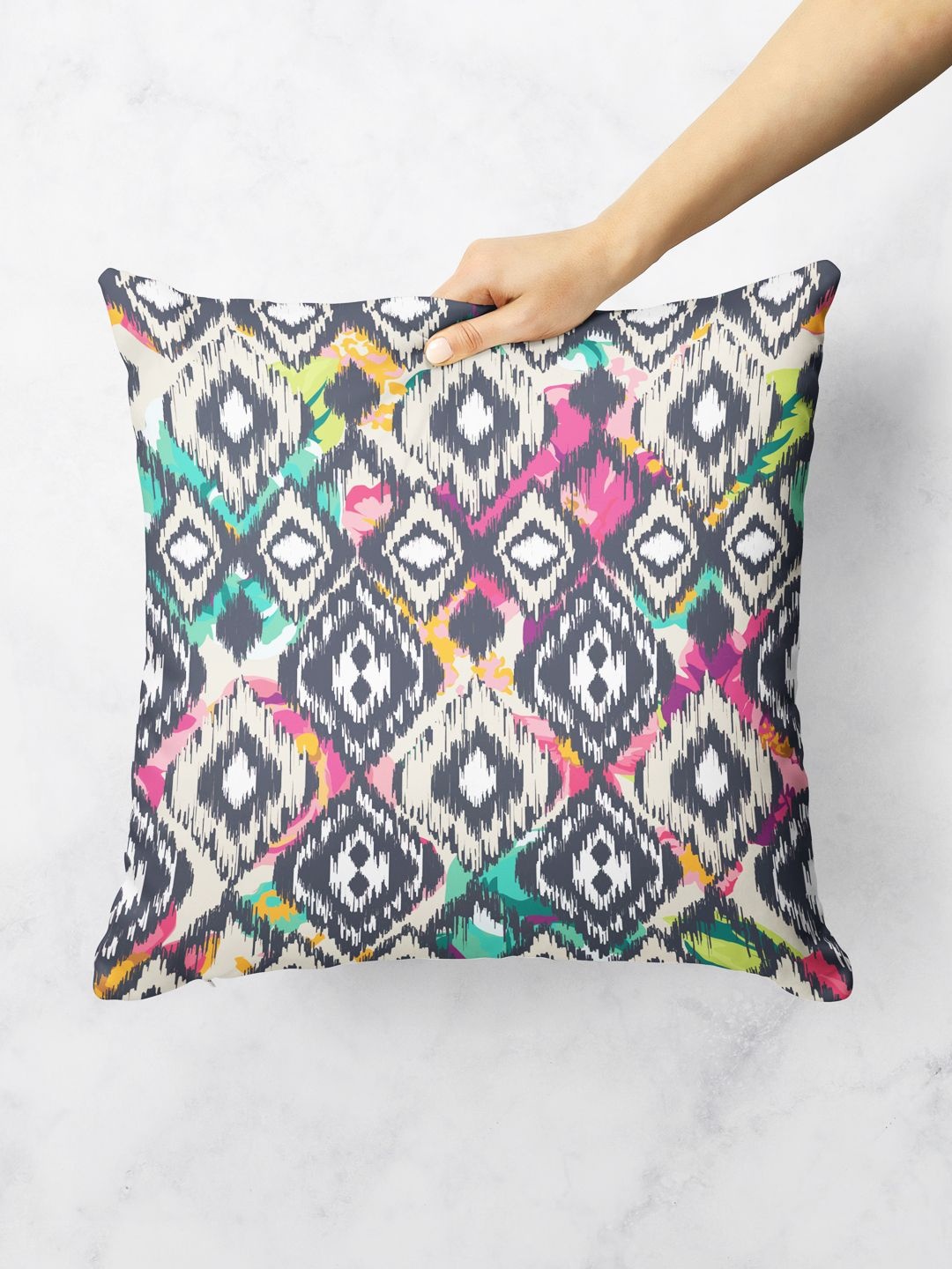 

BIANCA Multicoloured Abstract Square Cushion Covers, Multi