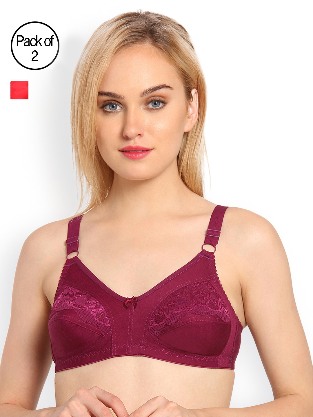 

Innocence Pack of 2 Full-Coverage Everyday Bras BBAPLIN66431, Purple