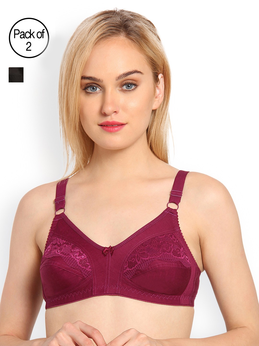 

Innocence Pack of 2 Full-Coverage Everyday Bras BBAPLIN66432, Purple