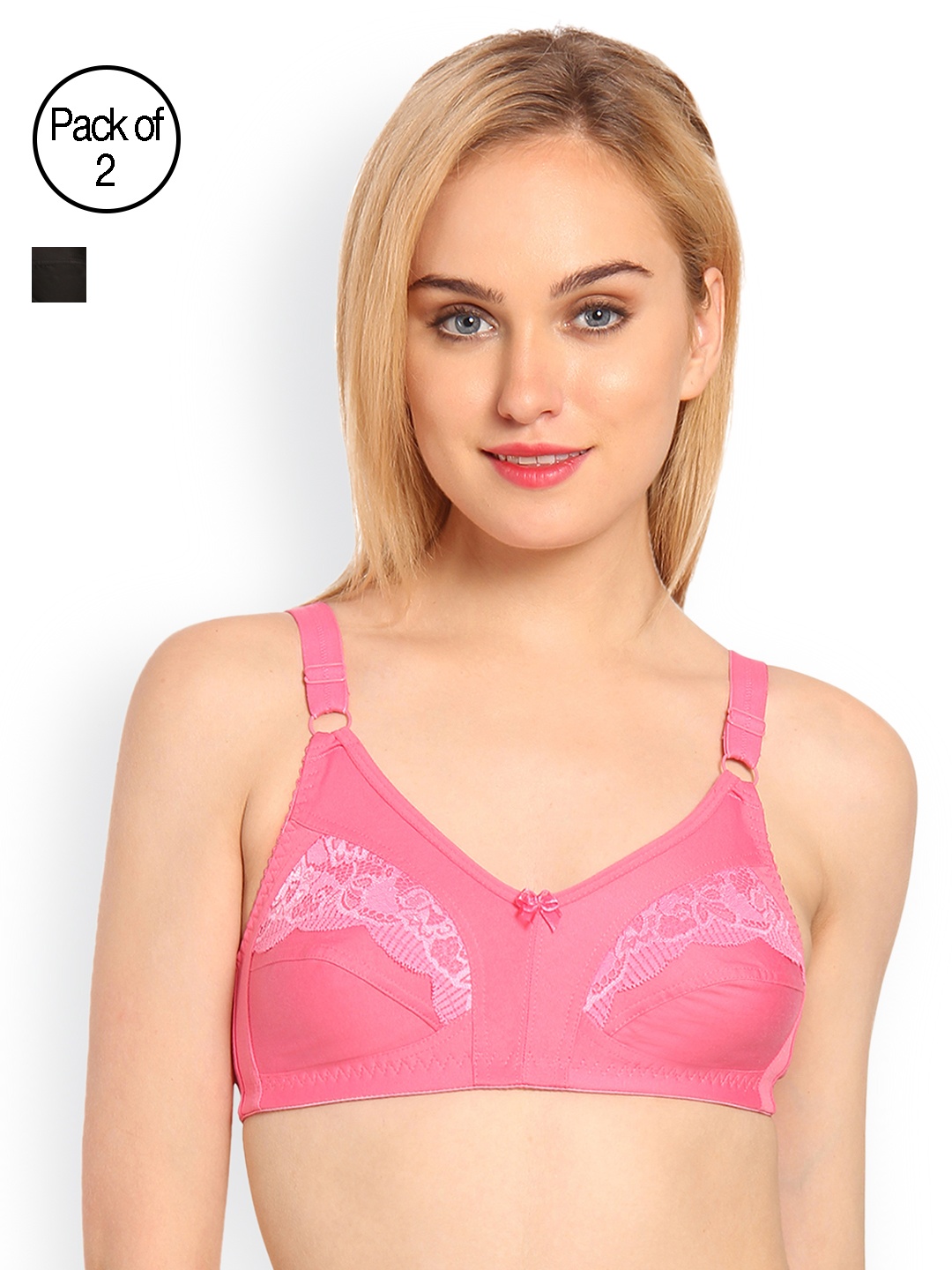 

Innocence Pack of 2 Full-Coverage Everyday Bras BBAPLIN66435, Pink