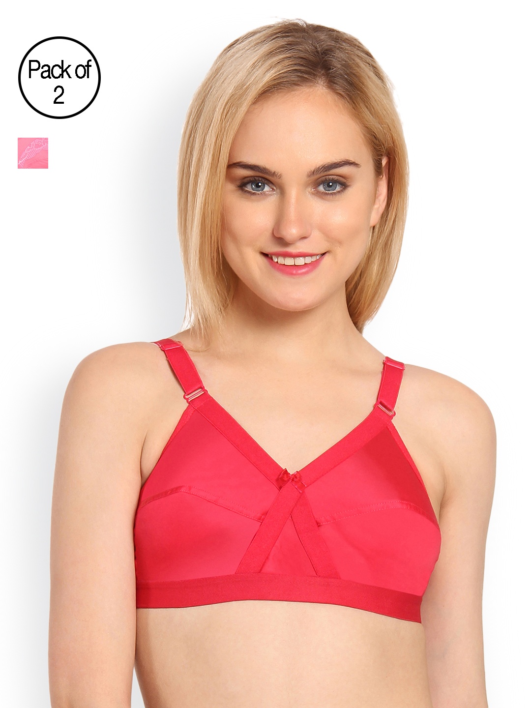 

Innocence Pack of 2 Full-Coverage Everyday Bras BBAPLIN66436, Pink