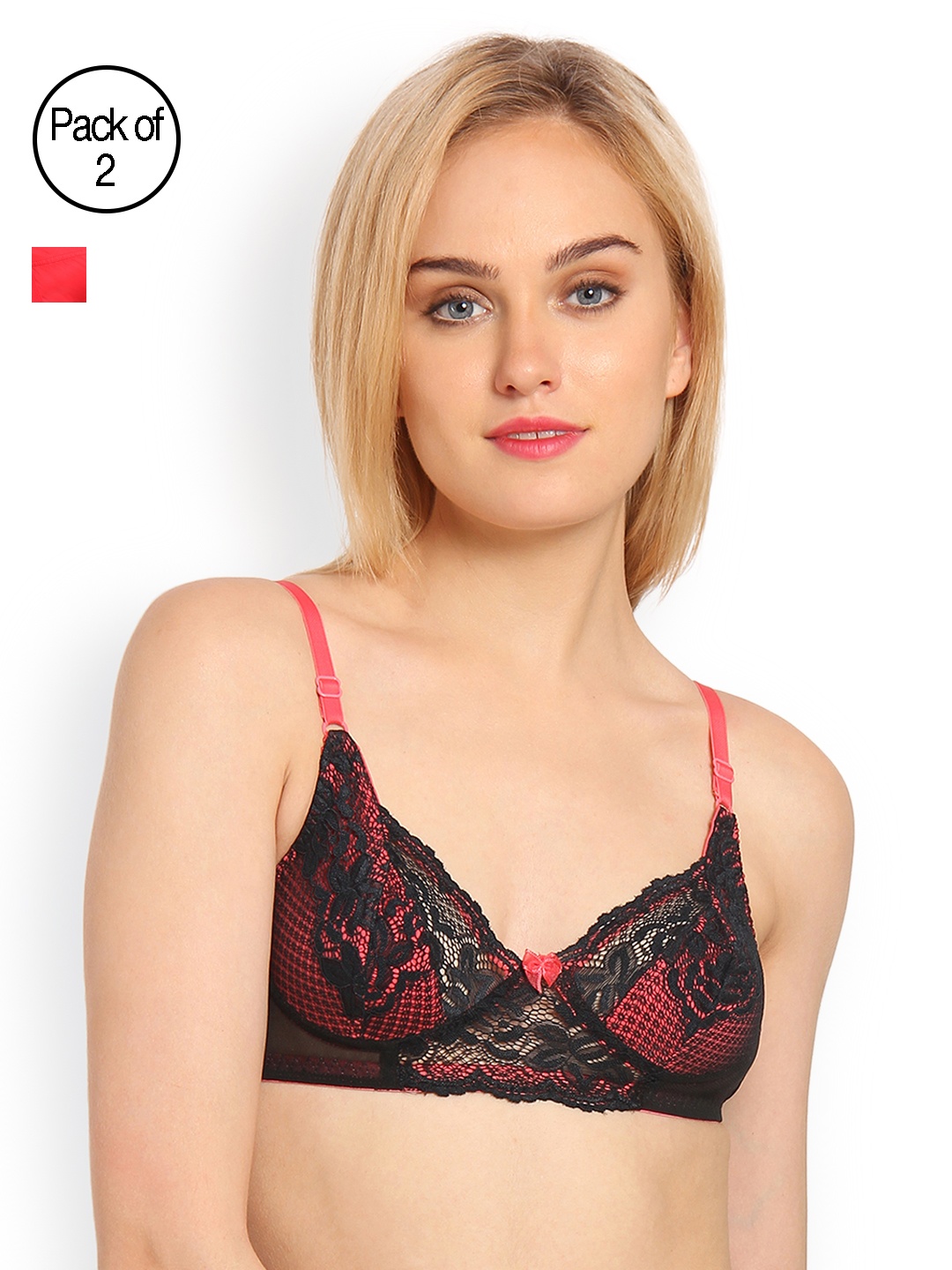 

Innocence Pack of 2 Everyday Bras BBAPLIN66419, Coral