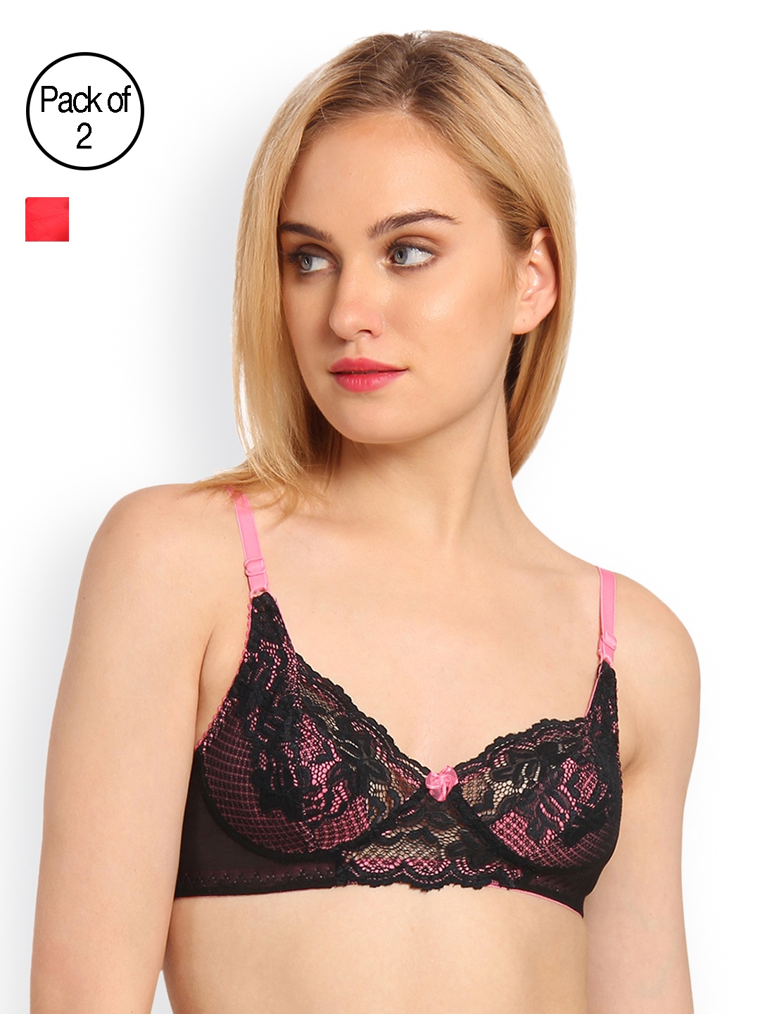 

Innocence Pack of 2 Everyday Bras BBAPLIN66428, Pink