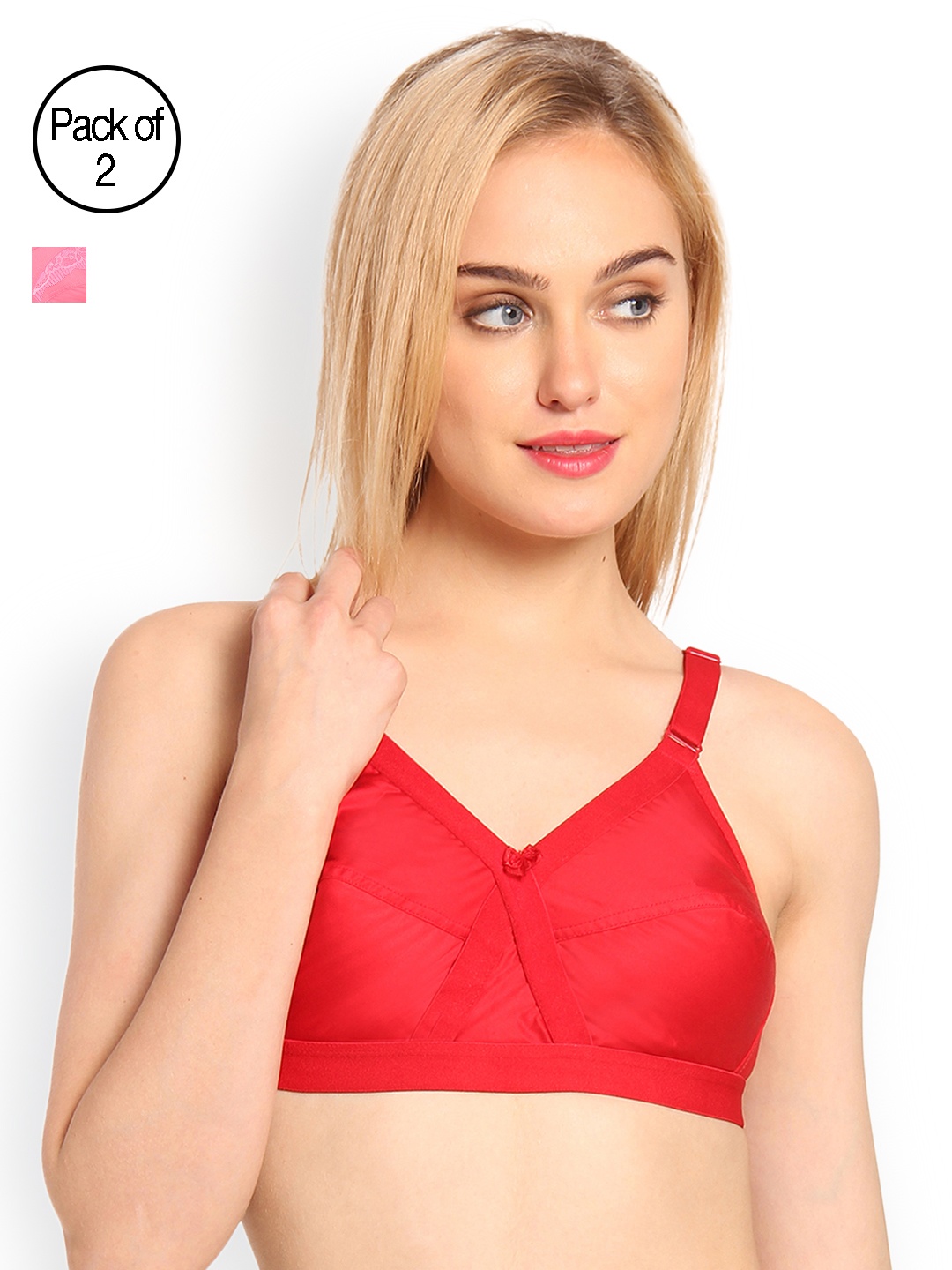 

Innocence Pack of 2 Full-Coverage Everyday Bras BBAPLIN66434, Pink
