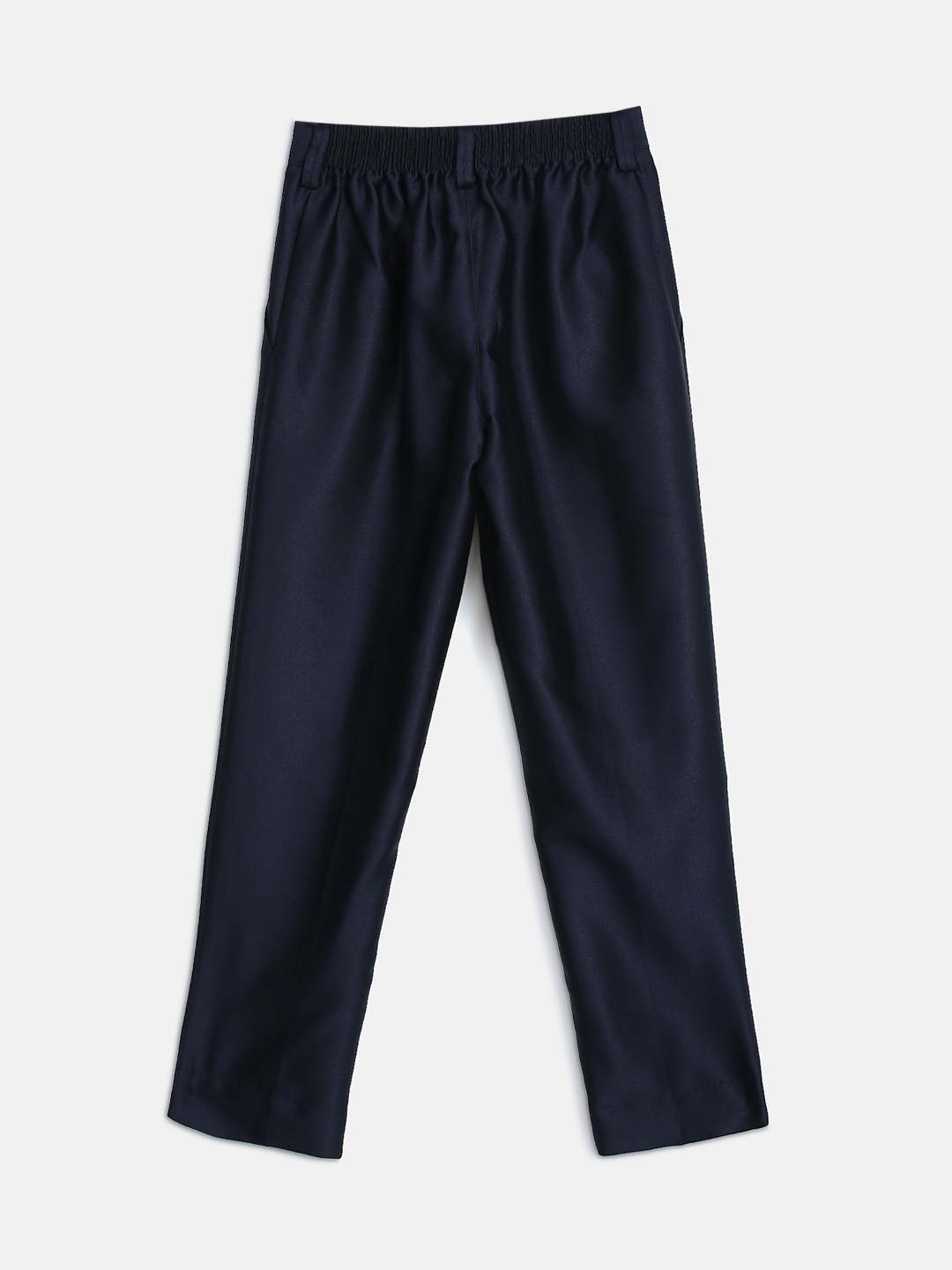 

Blue Giraffe Boys Navy Blue Slim Fit Solid Regular Trousers