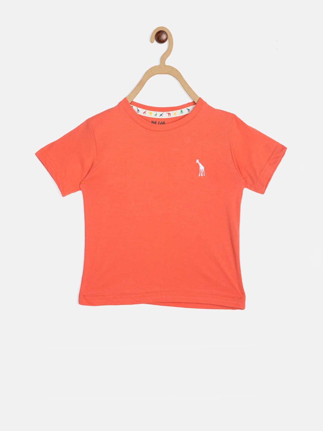 

Blue Giraffe Boys Coral Solid Round Neck T-shirt