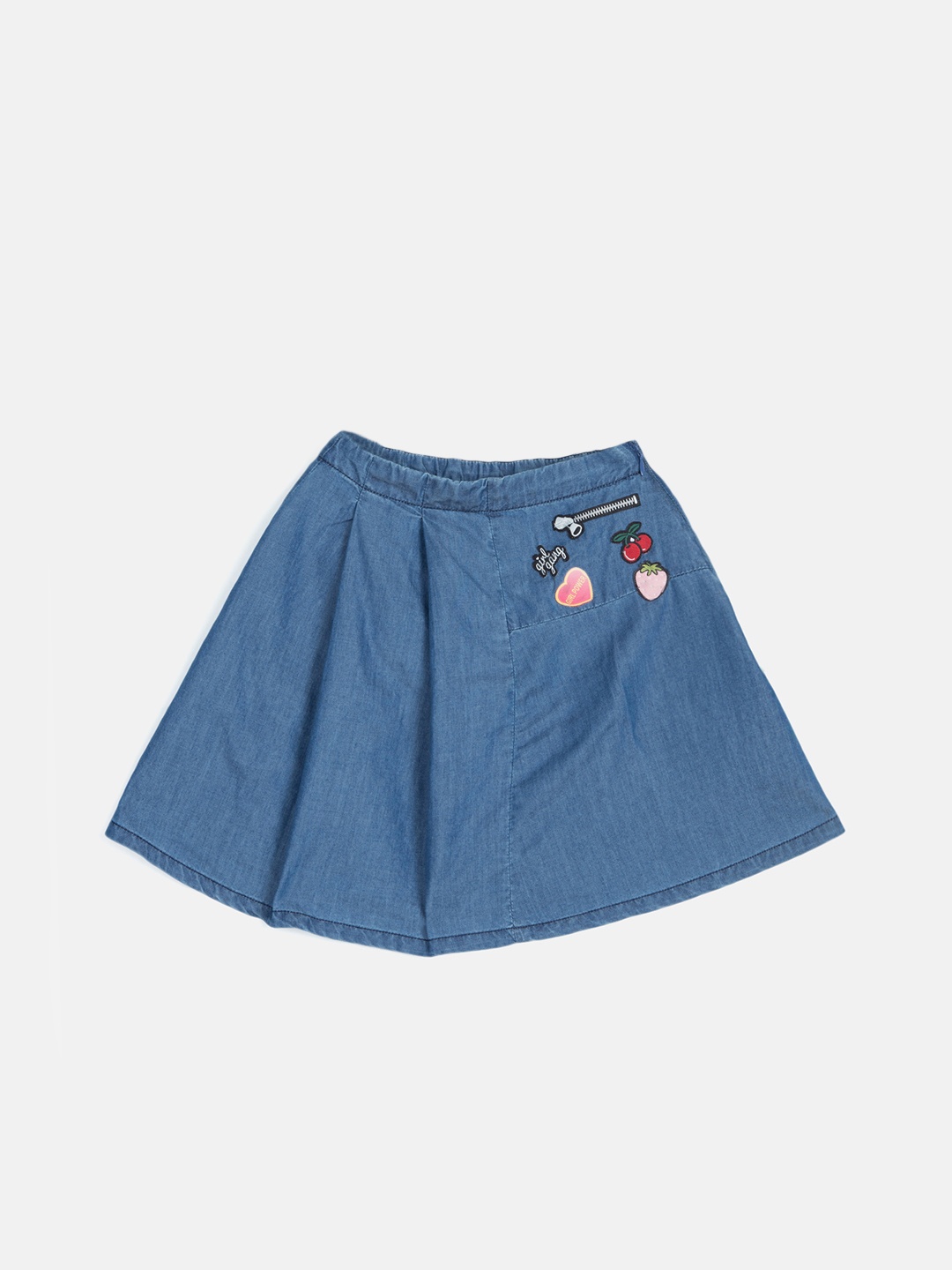 

Blue Giraffe Girls Blue Solid A-Line Skirt