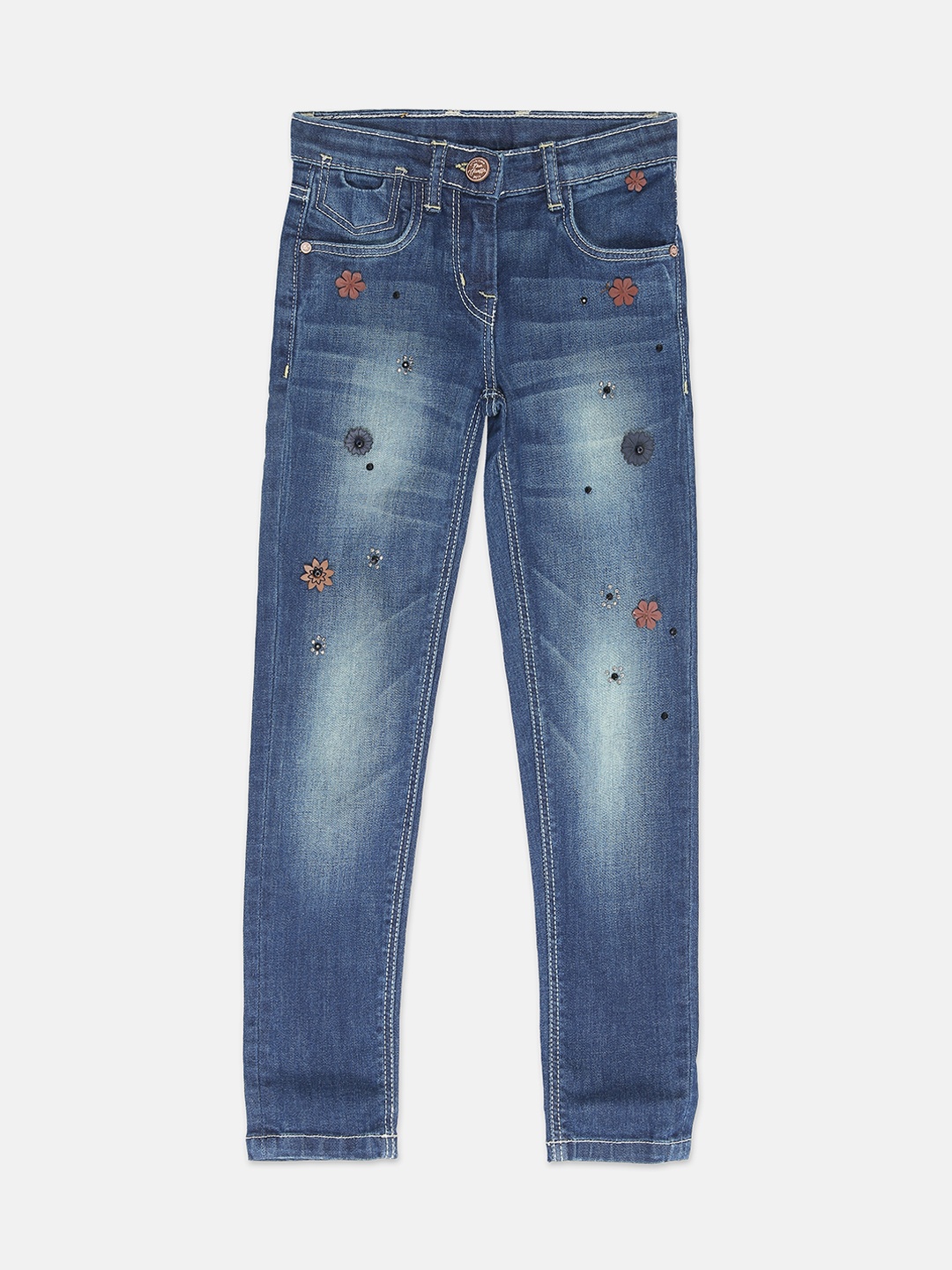 

Blue Giraffe Boys Blue Slim Fit Mid-Rise Clean Look Jeans