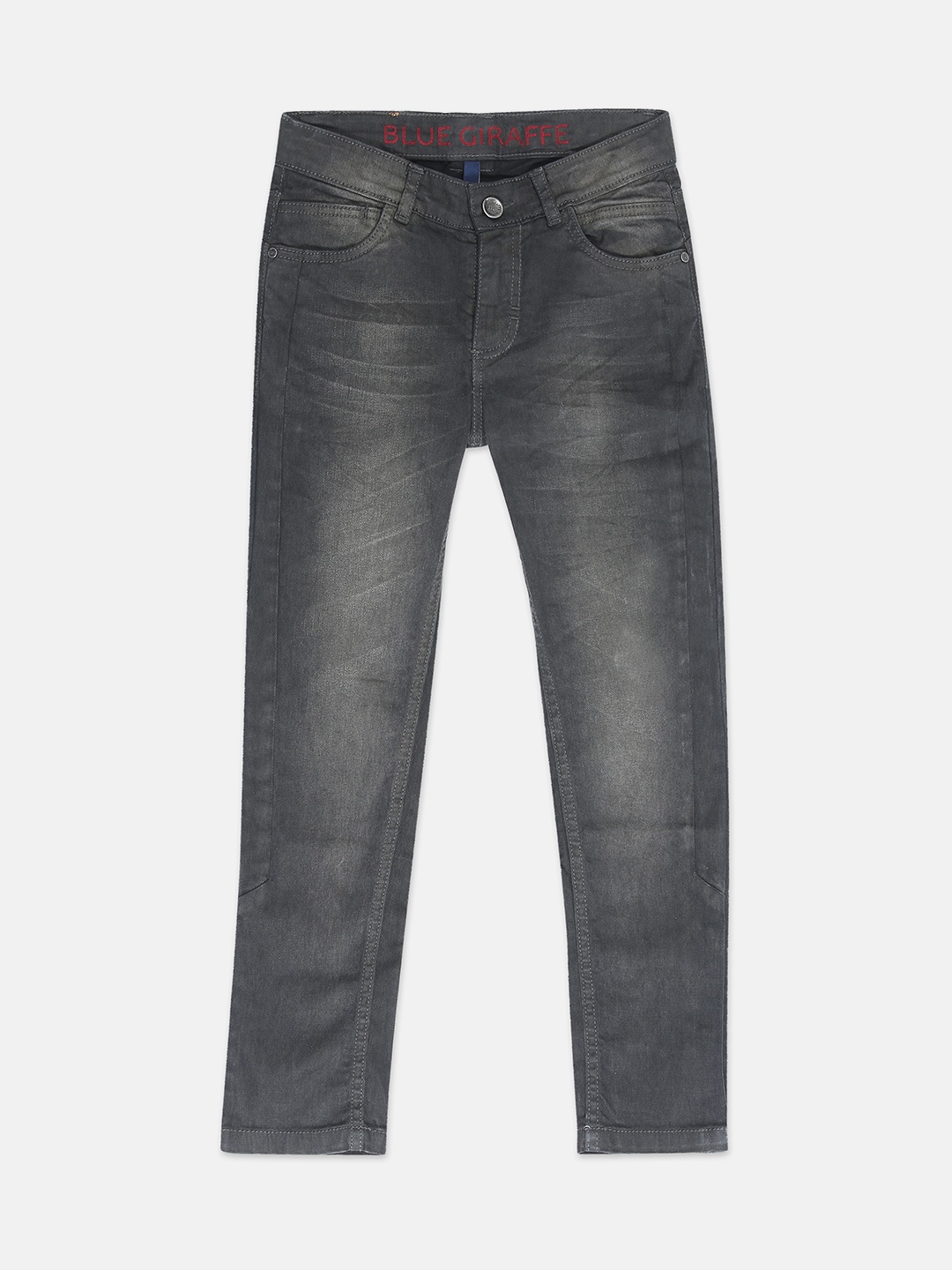 

Blue Giraffe Boys Charcoal Grey Slim Fit Mid-Rise Clean Look Jeans