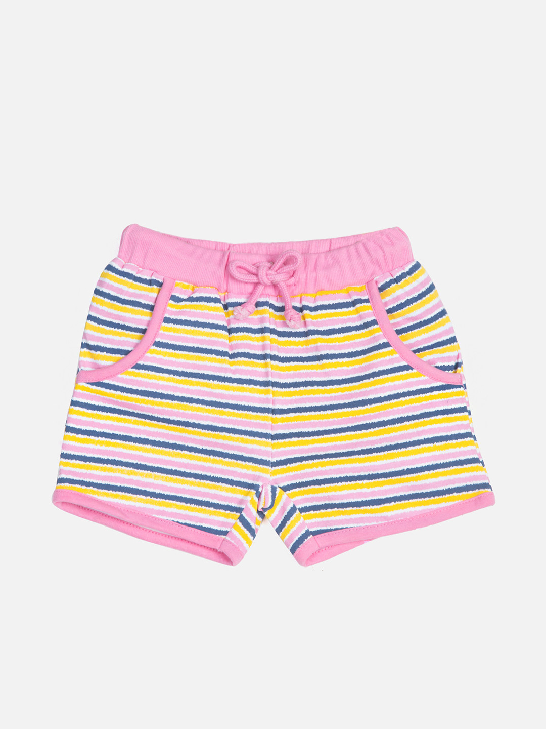 

Blue Giraffe Girls Multicoloured Striped Regular Fit Regular Shorts, Multi