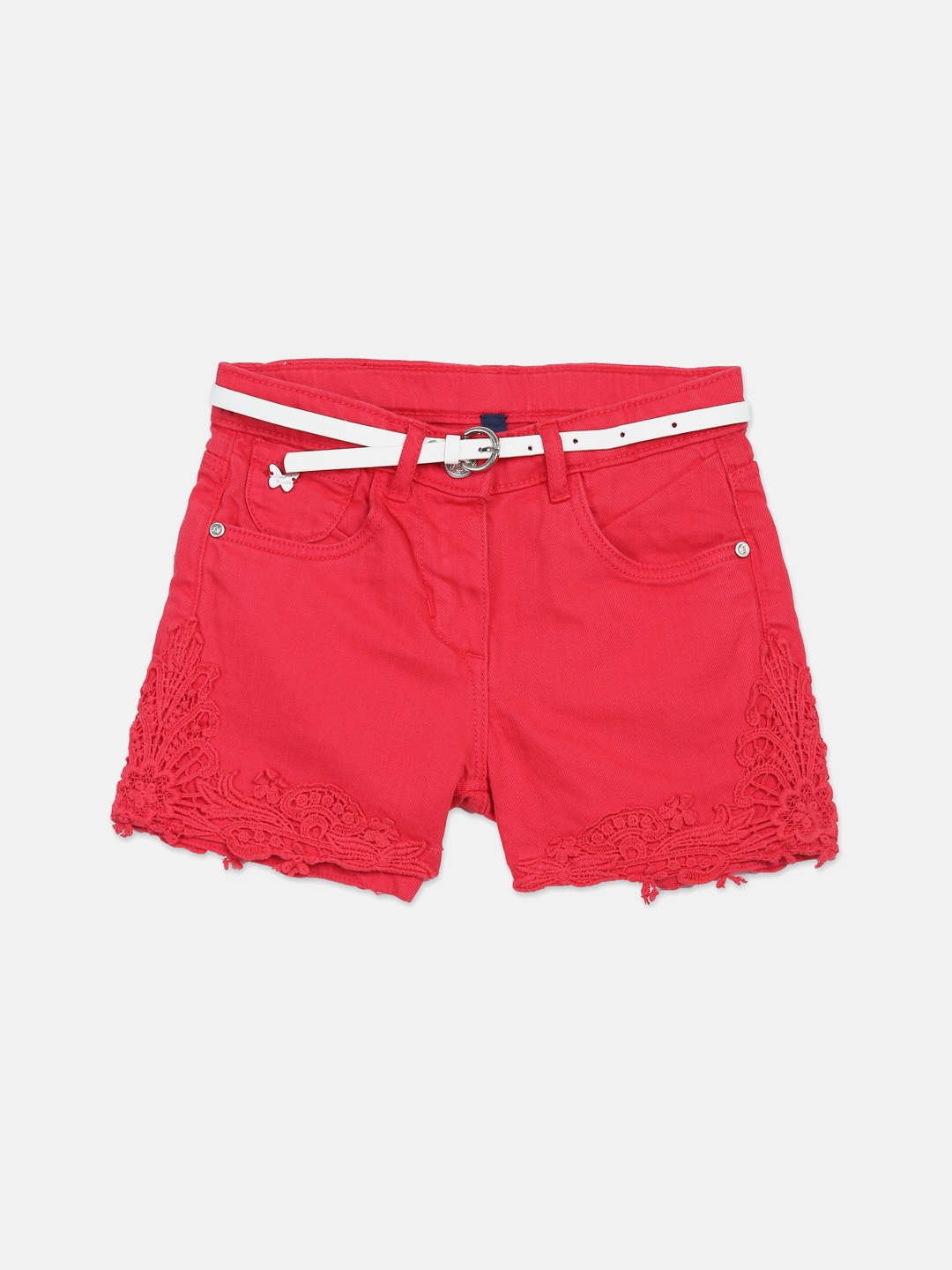 

Blue Giraffe Girls Red Solid Regular Fit Shorts