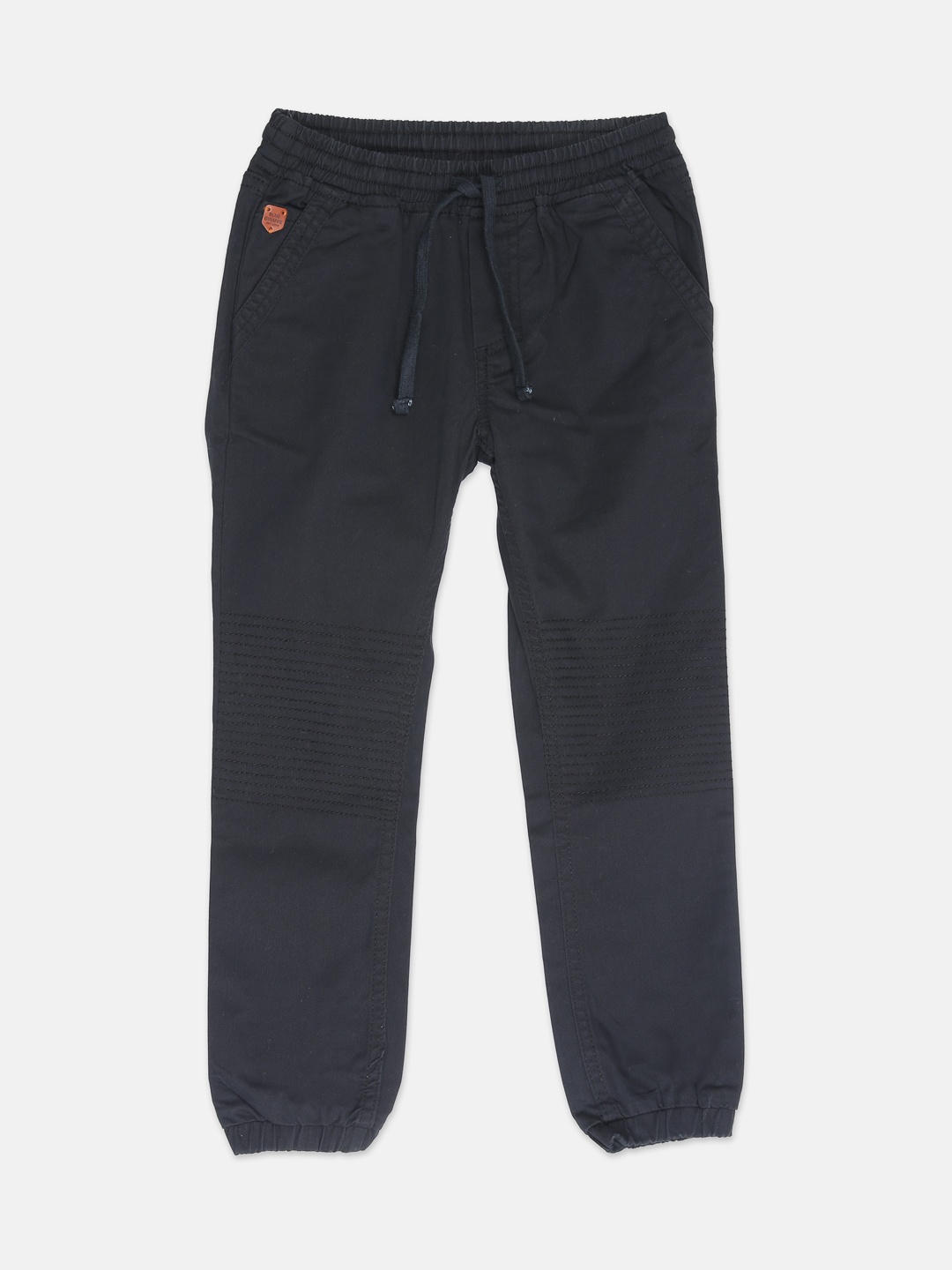 

Blue Giraffe Boys Black Solid Slim-Fit Joggers