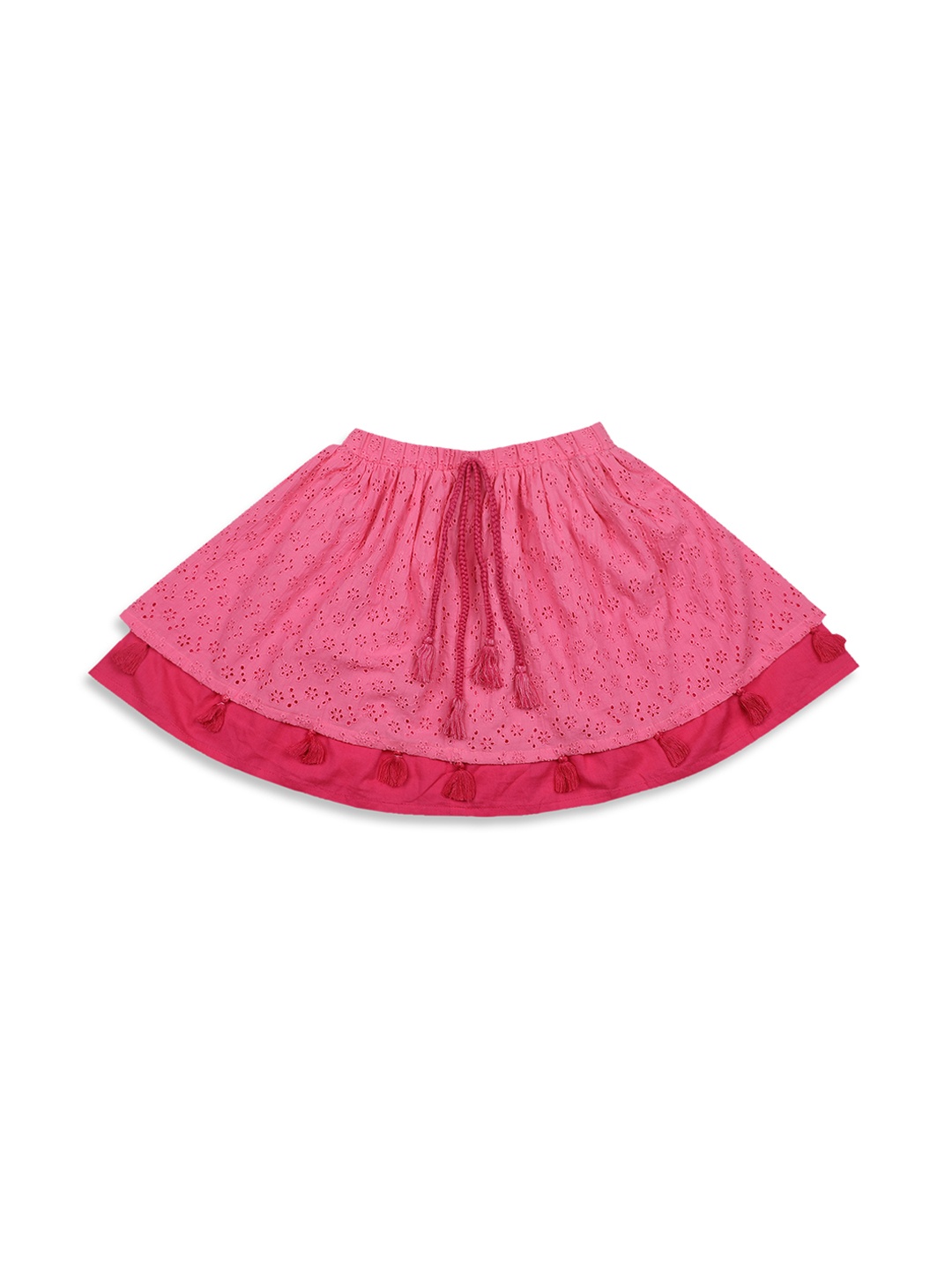 

Blue Giraffe Girls Pink Self Design A-Line Mini Skirt