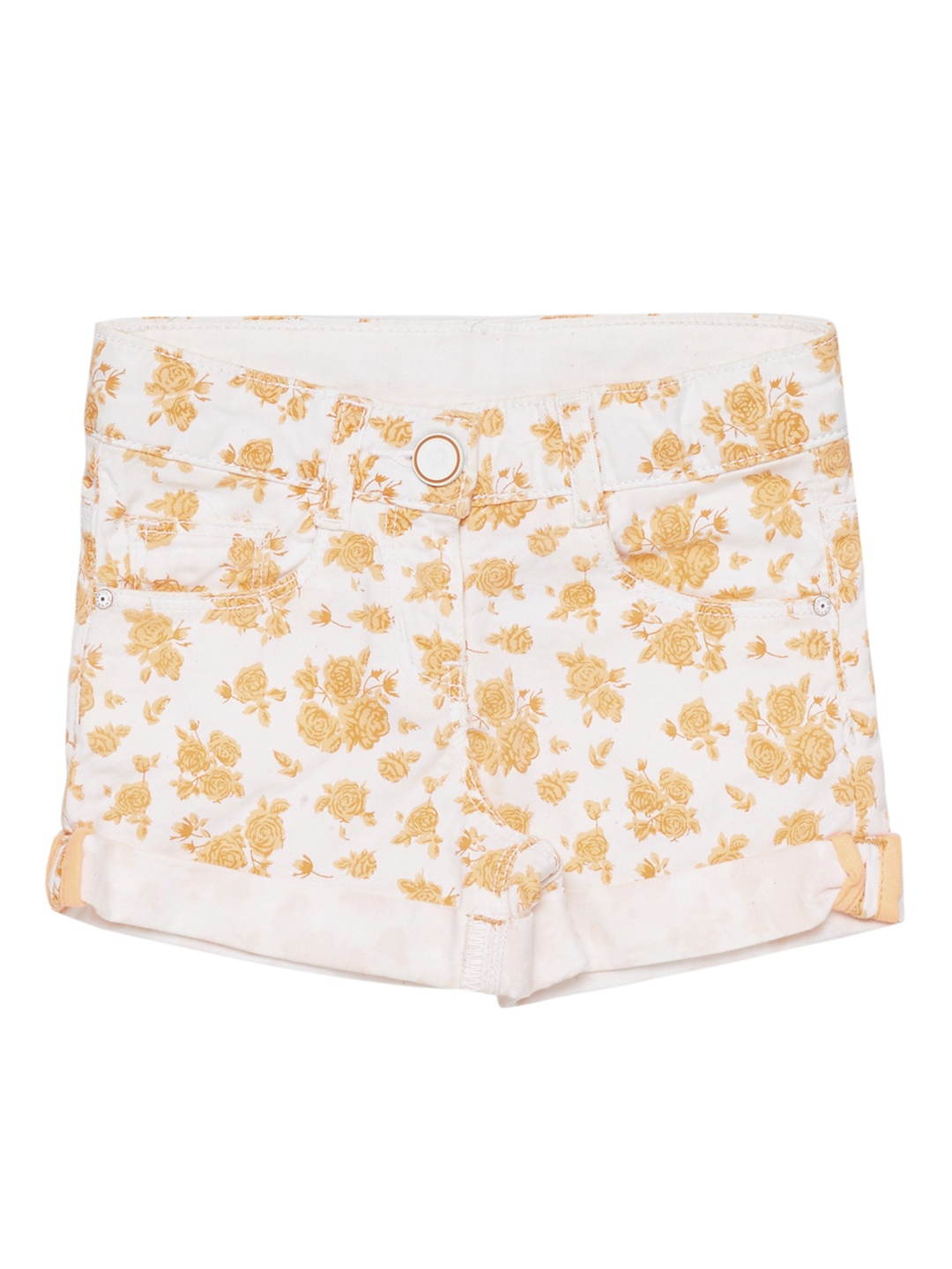 

TALES & STORIES Girls Orange Printed Slim Fit Hot Pants