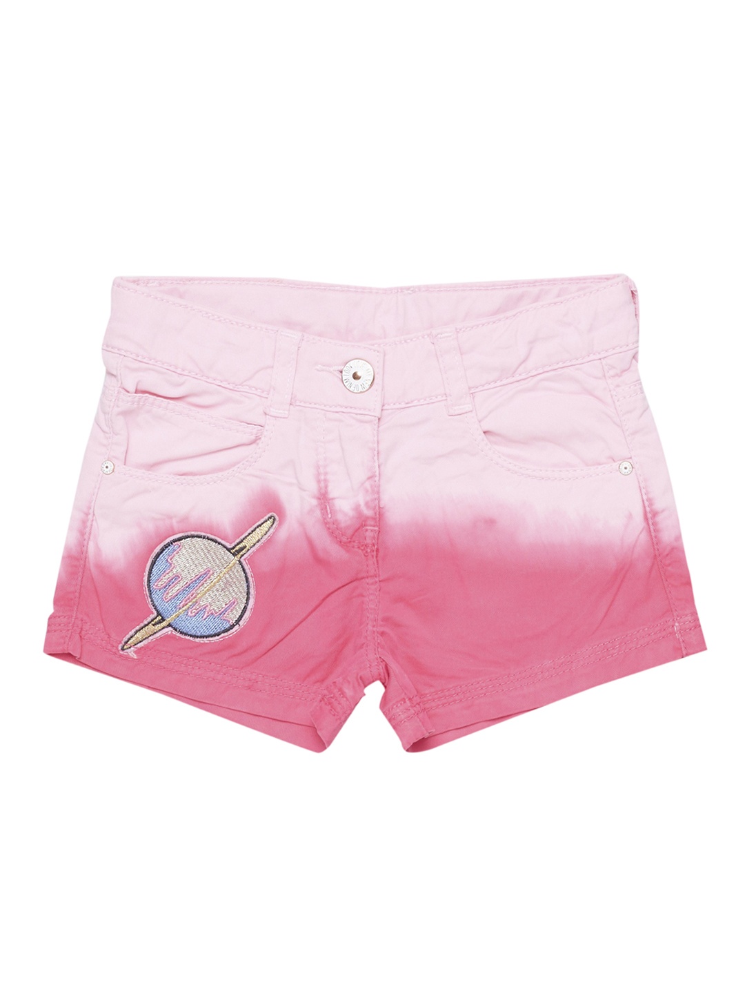 

TALES & STORIES Girls Pink Washed Slim Fit Hot Pants