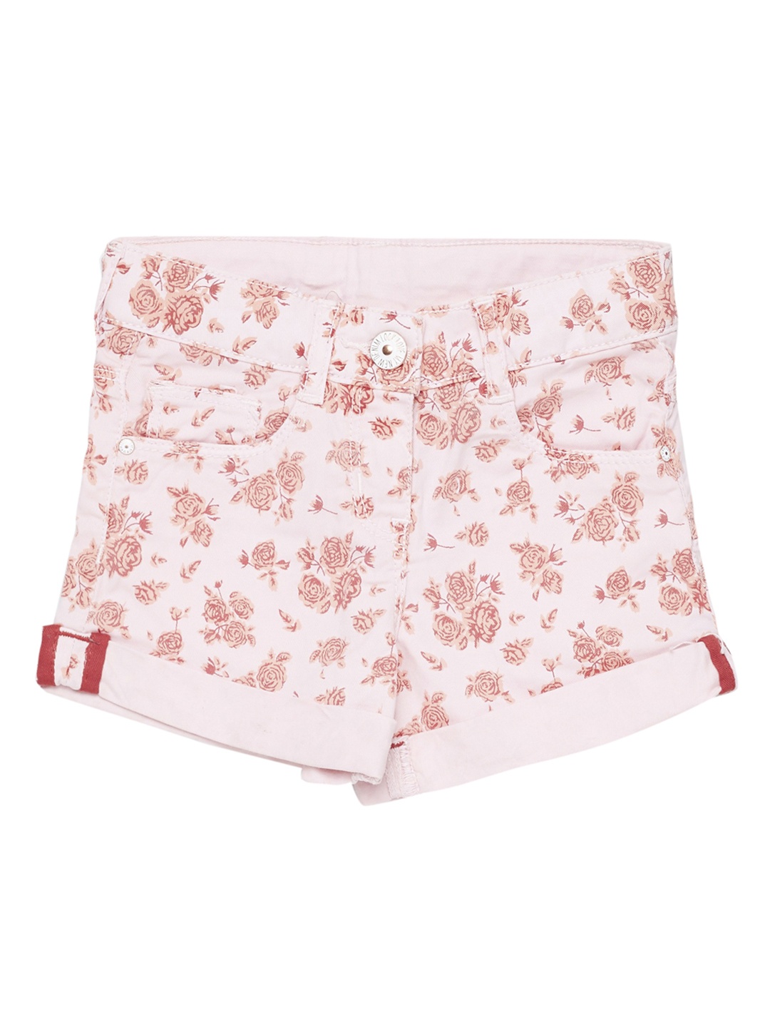 

TALES & STORIES Girls Pink Printed Slim Fit Hot Pants