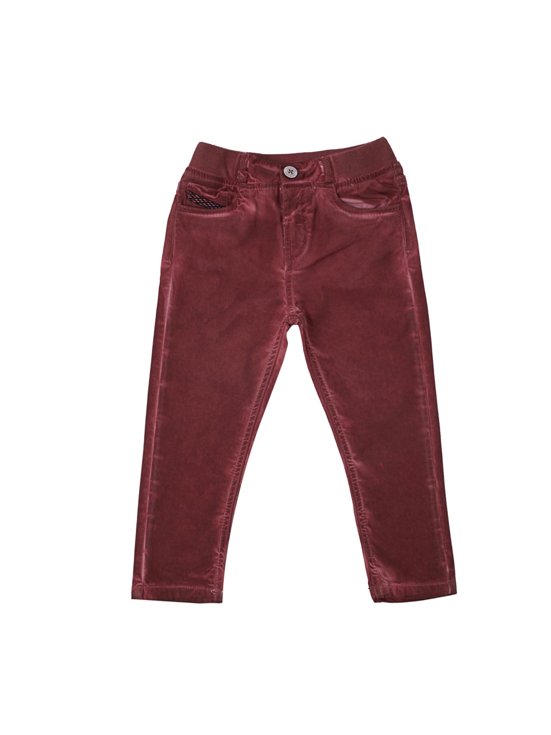 

Tales & Stories Boys Maroon Regular Fit Solid Trouser [T222913-3-4-M]