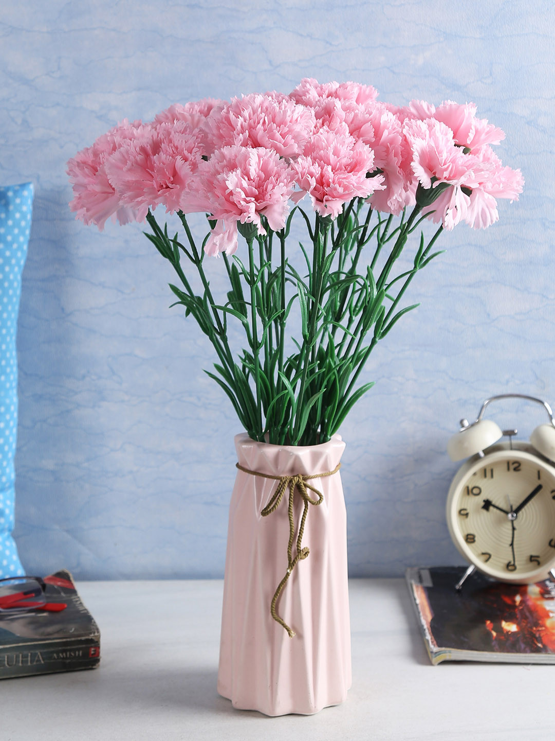 

Fourwalls Set of 20 Artificial Pink Single Carnations