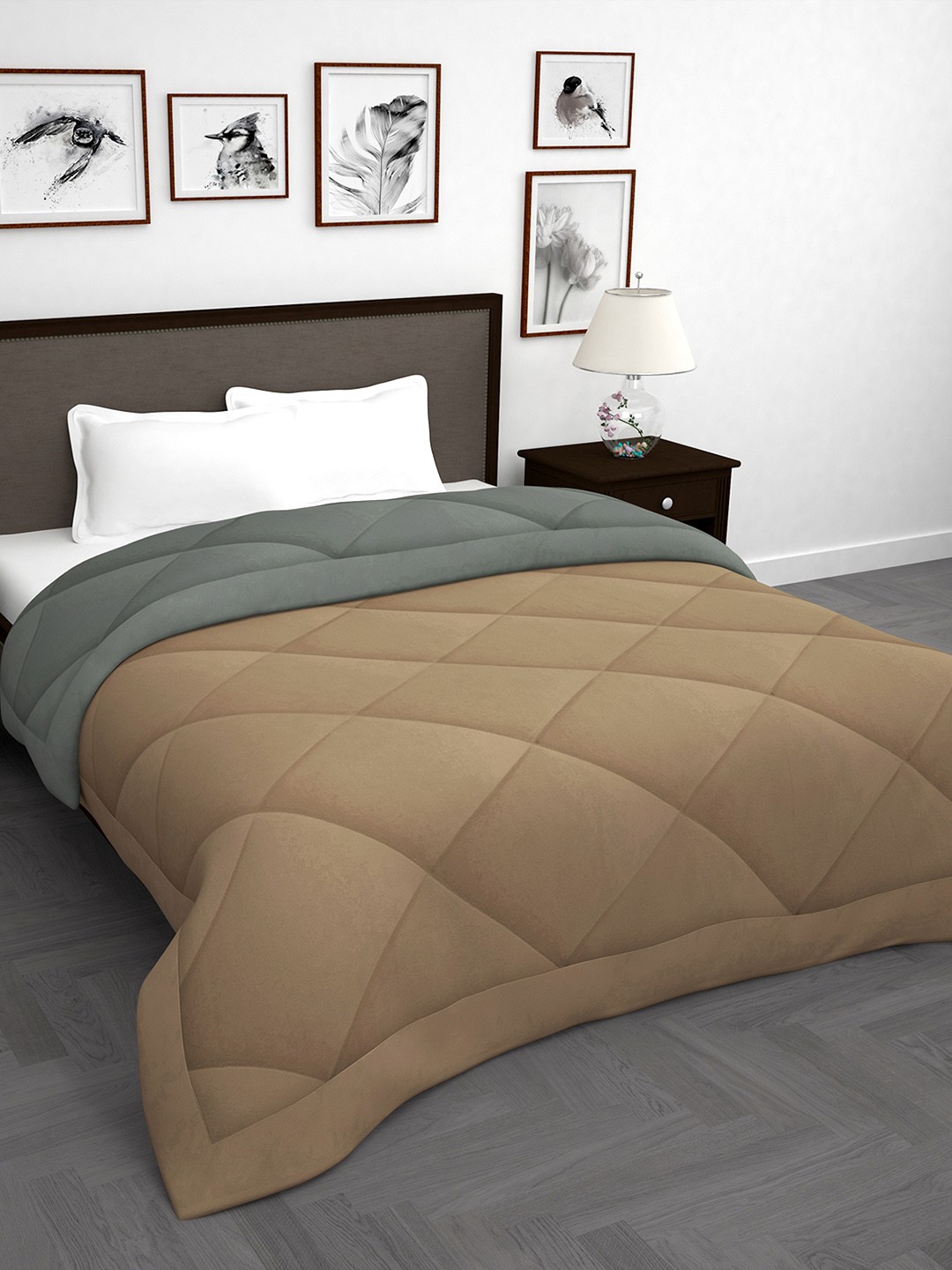 

Story@home Brown Grey Solid Mild Winter 200 GSM Double Bed Comforter