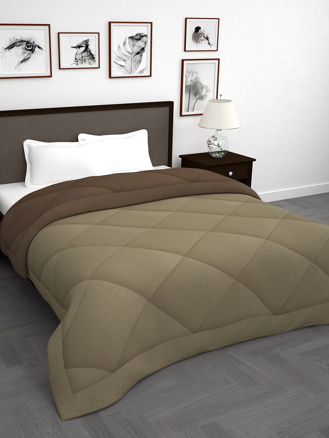 

Story@home Coffee Brown & Beige Solid Mild Winter 210 GSM Double Bed Comforter